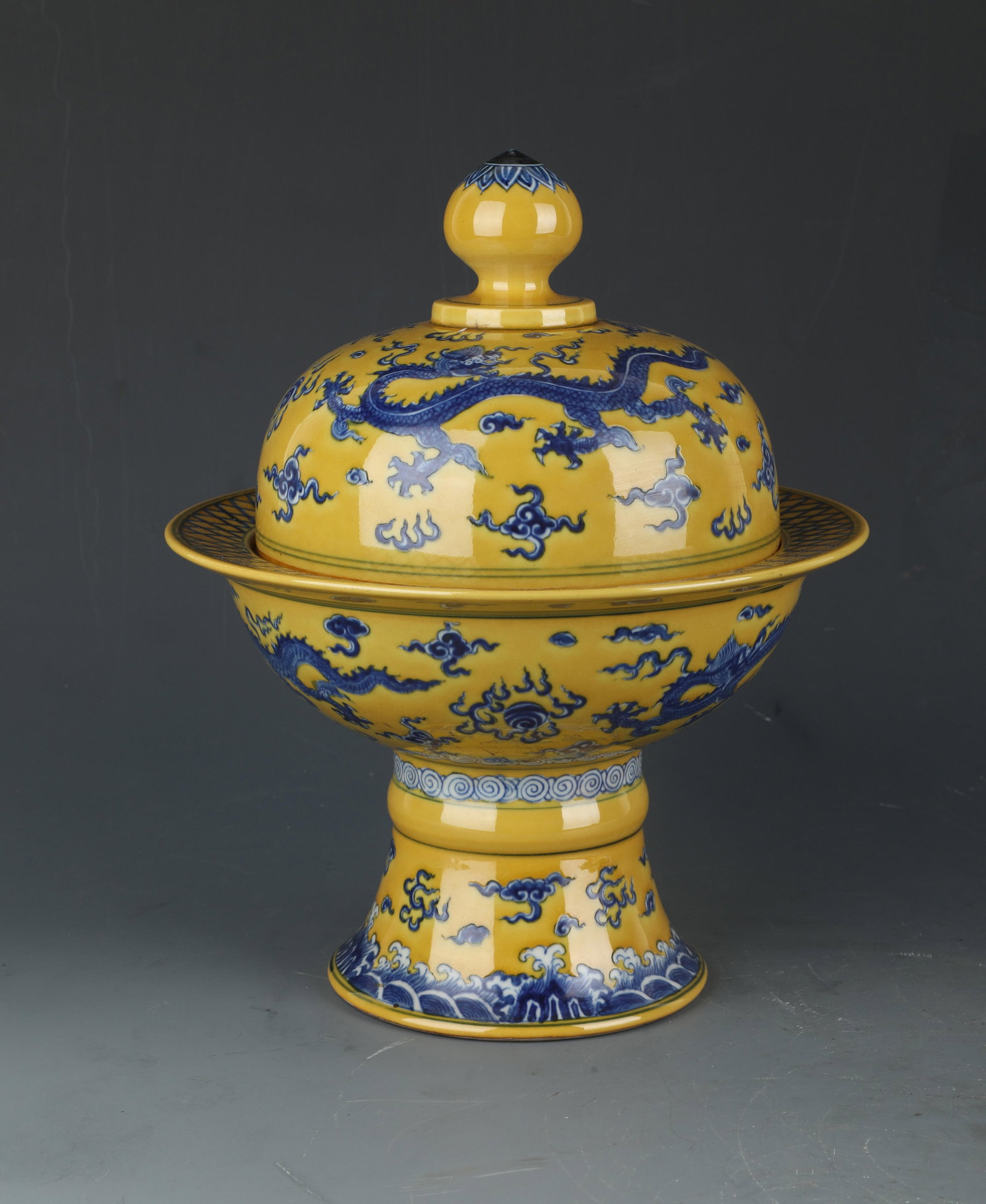 A Famille Jaune Porcelain Stem Fruit Platter (1 of 9)