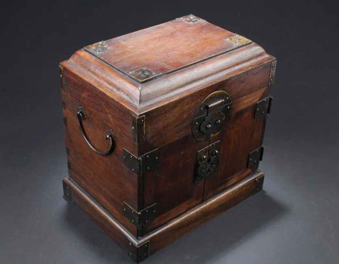 Chinese Hardwood Multi-Purpose Box: Chinese Hardwood Multi-Purpose Box. Length: 10" Width: 6.5" Height: 10"