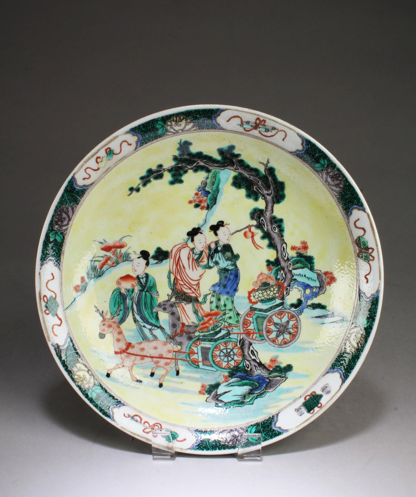 Chinese Porcelain Plate: Chinese Porcelain Plate. 'KangXi' mark at base. Diameter: 11.25"