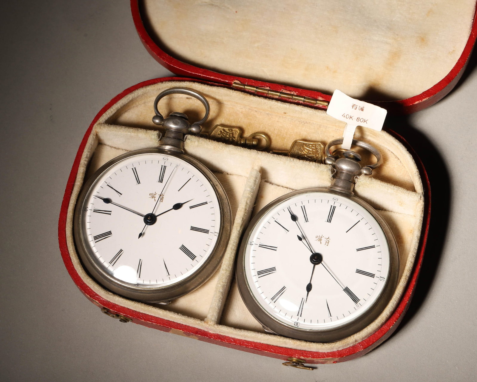 LEO JUVET, SWITZERLAND, PAIR OF SMALL POCKET WATCHES IN SILVER MADE FOR THE CHINESE MARKET, SILVER (1 of 9)