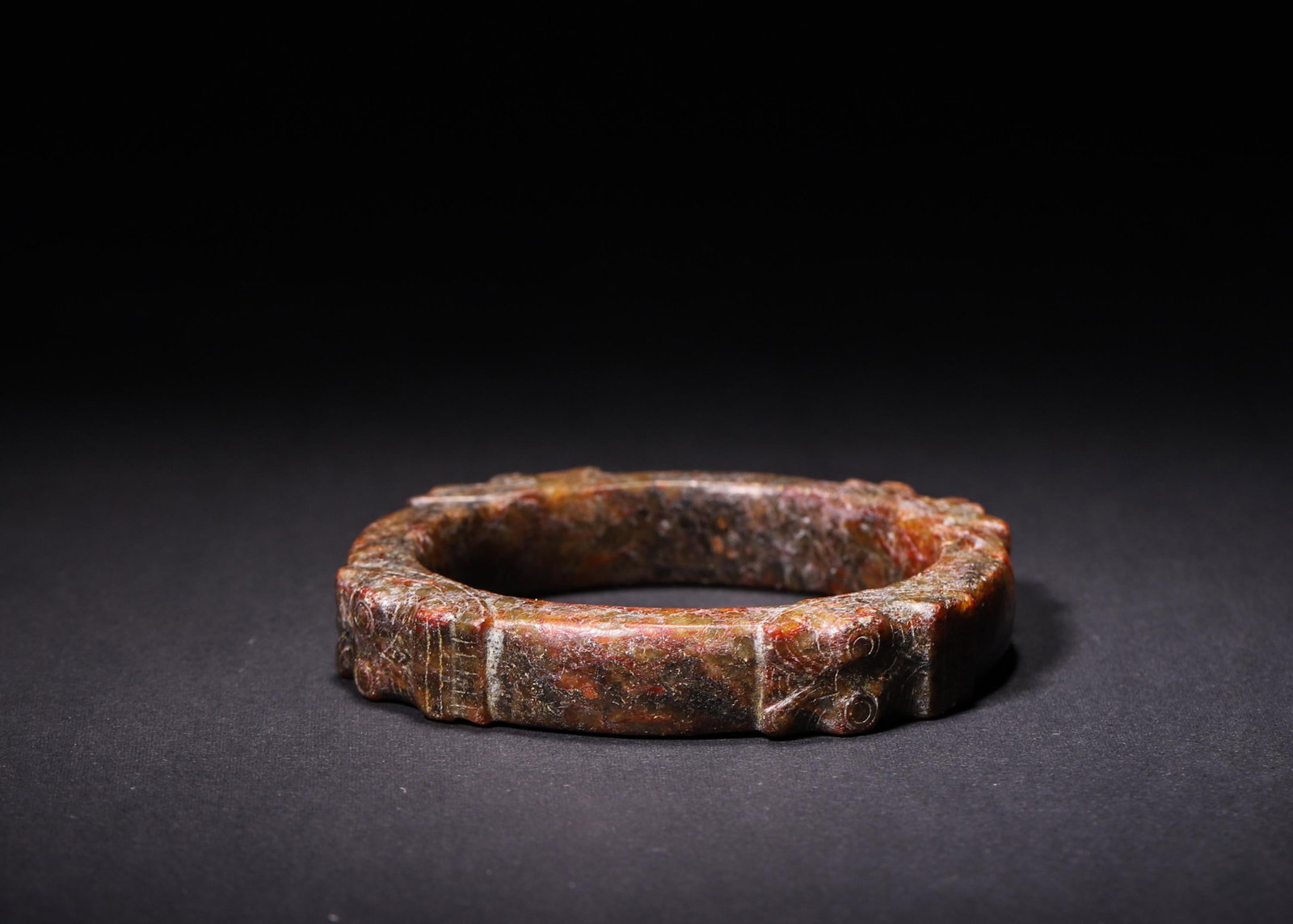 A Jade Beast Face Ring, Han Dynasty - 2