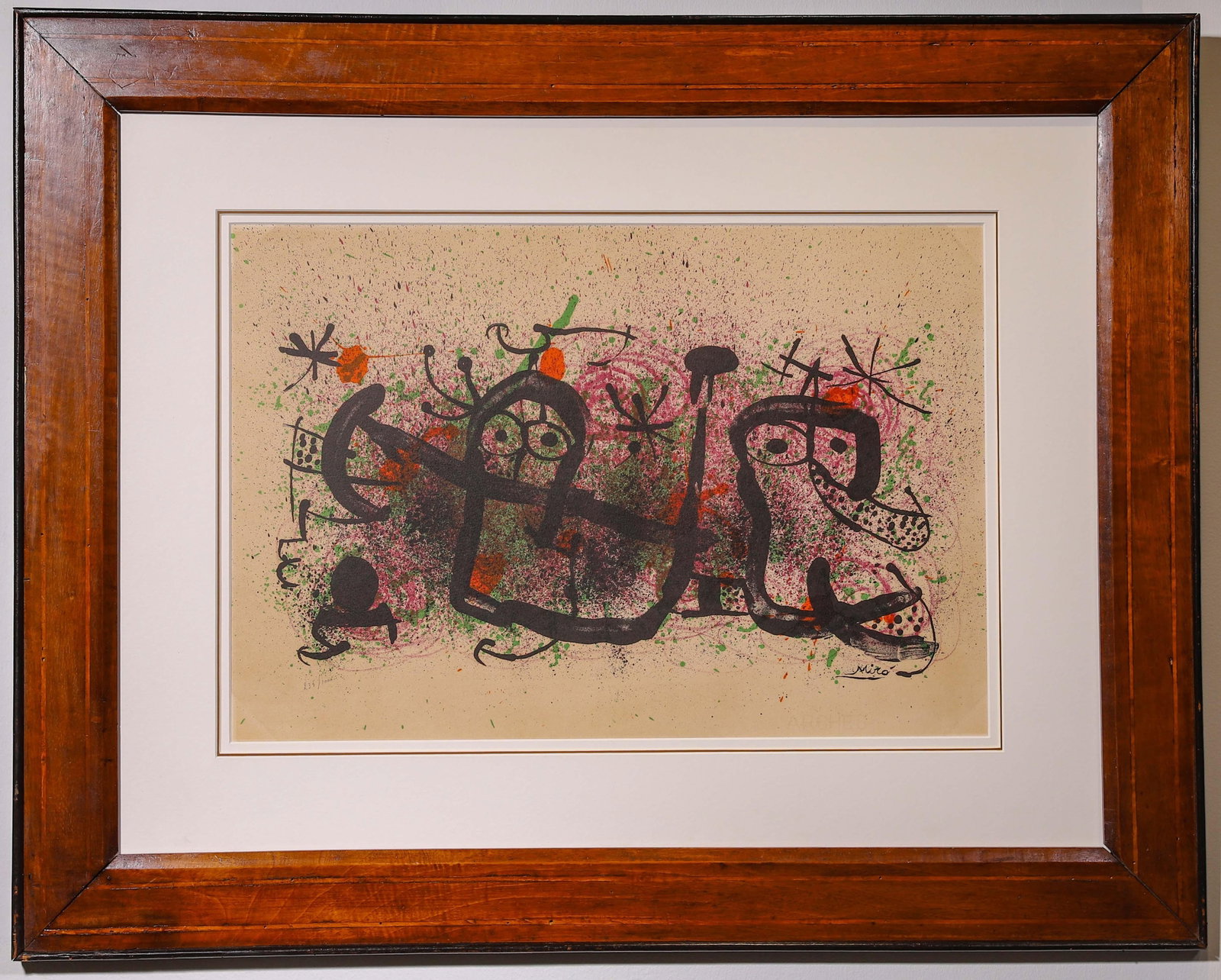 THE HAND OF PROVERBS, 1960, JOAN MIRO LITHOGRAPH, CONTAINED WITHIN A 19TH CENTURY ANTIQUE FRAME (1 of 7)