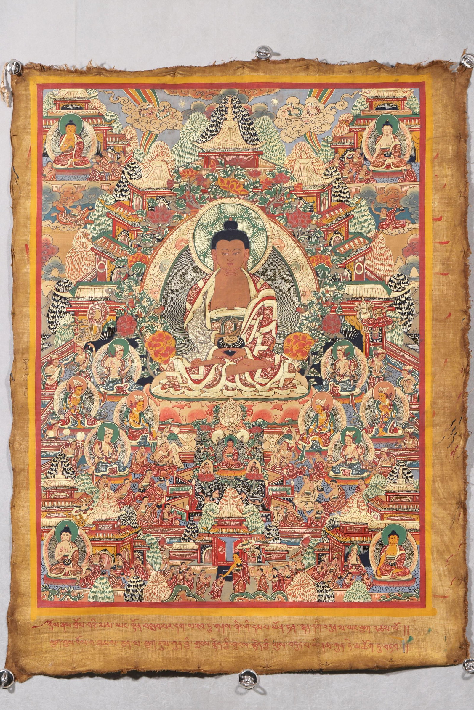 A Amitabha Pure Land Thangka - Qing Dynasty (1 of 13)