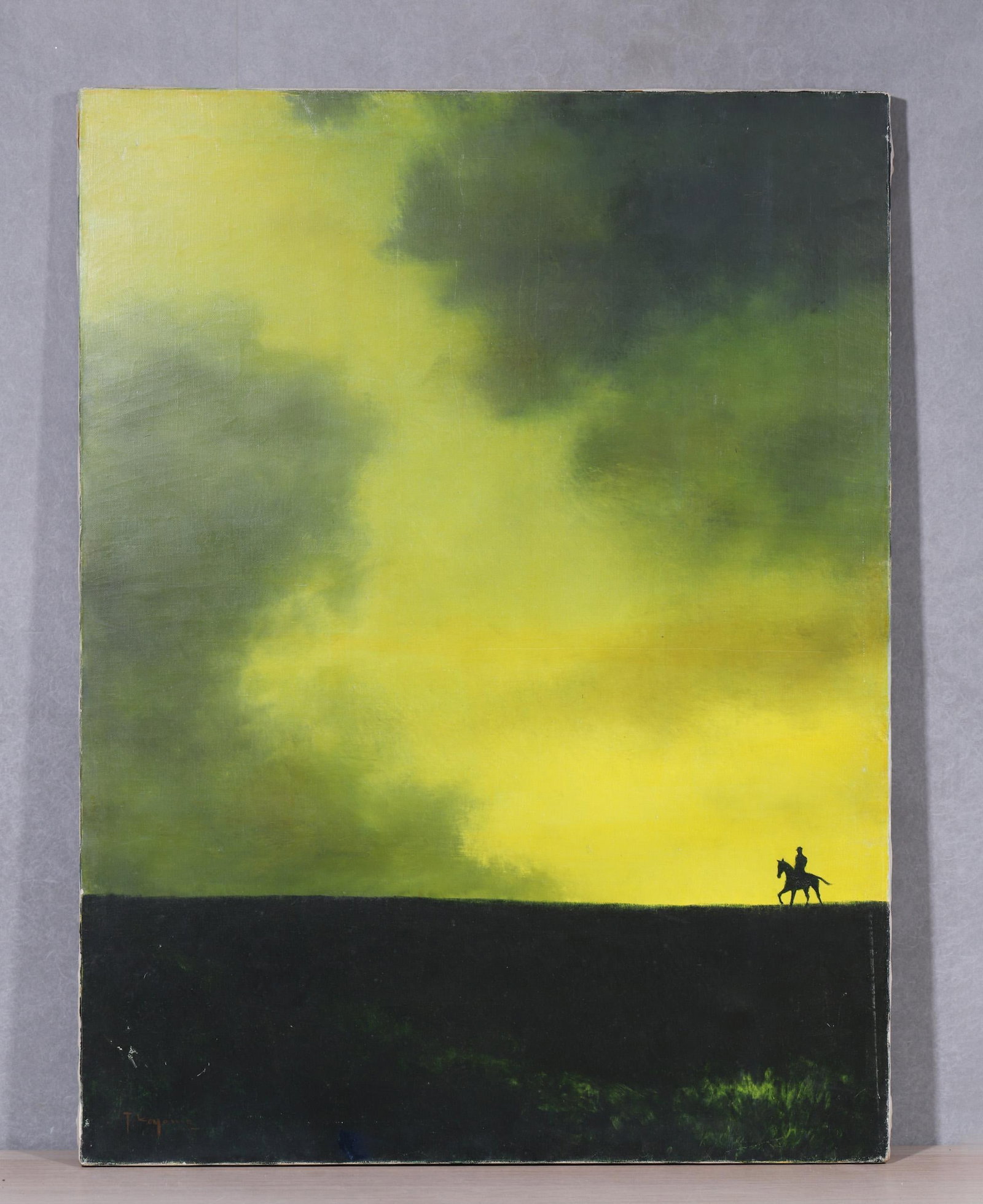 KOYAMA TAISUKE,1915-,,ATTRIBUTED TO, OIL ON CANVAS,JAPAN, ORIGINAL PERIOD FRAME (1 of 8)