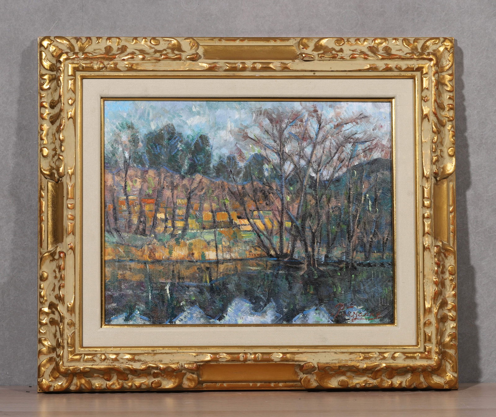 PAUL CEZANNE (1839-1906), FRENCH, OIL ON CANVAS, ORIGINAL CARVED GILT FRAME, ATTRIBUTED TO: Frame L 59.0cm (23.23 in); Frame W 50.0cm (19.69 in); Image Area L 40.0cm (15.75 in); Image Area W 31.0cm (12.2 in),The work retains original canvas and period frame with natural signs of age. The pai