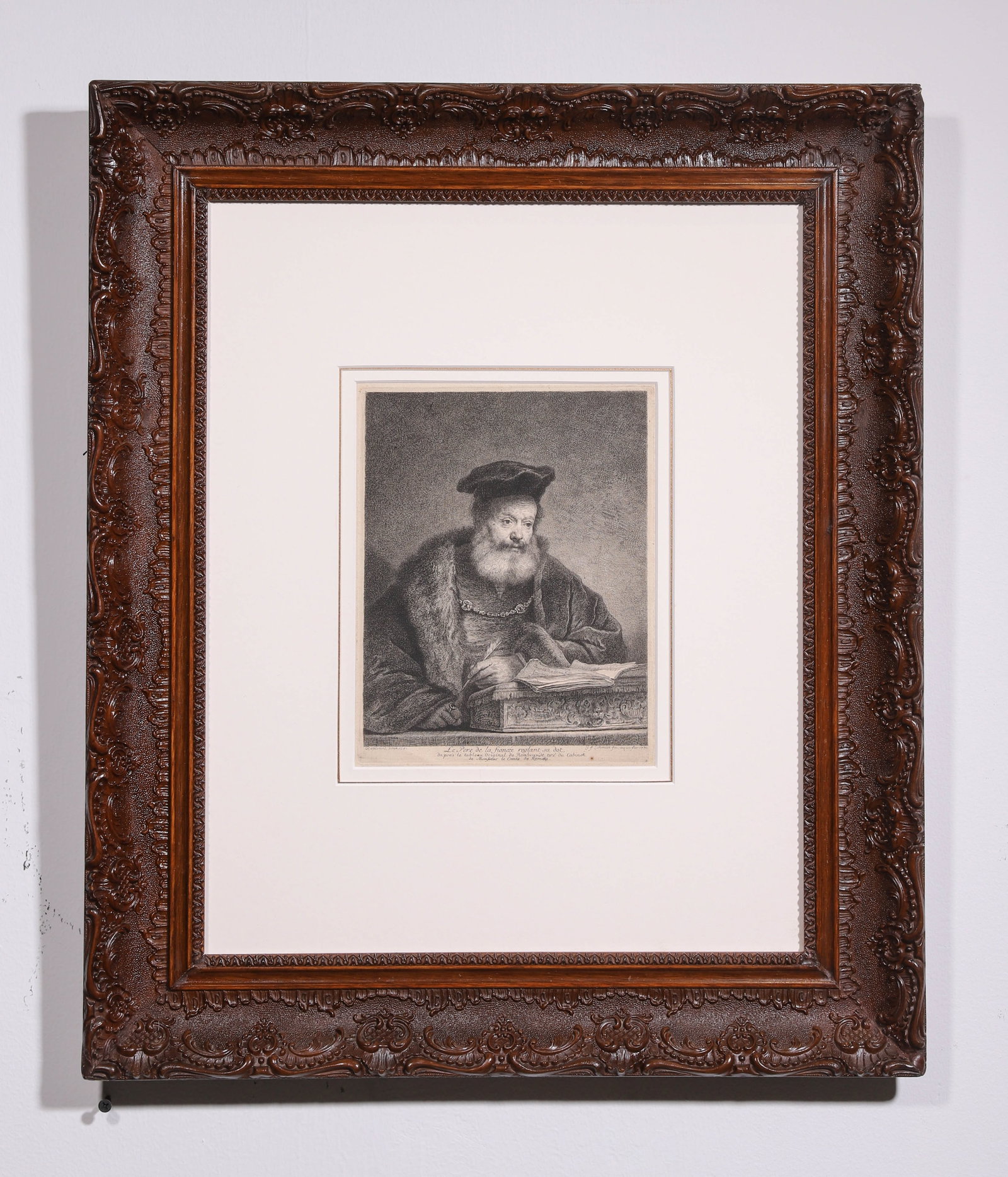 THE FATHER OF THE JEWISH BRIDE, 1770 ETCHING WITH AN ANTIQUE FRAME (1 of 7)