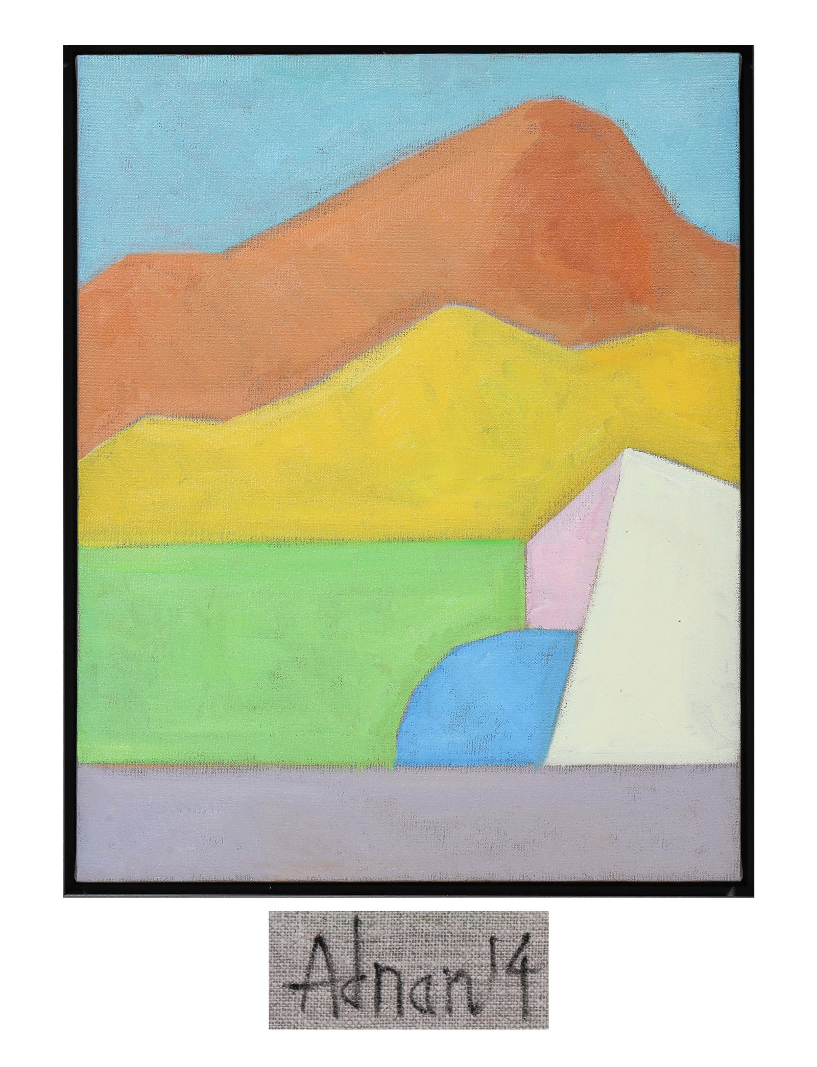 ETEL ADNAN (1925-2021), LEBANESE-AMERICAN, ATTRIBUTED TO , OIL ON CANVAS: L 52cm (20.47 in); W 42cm (16.54 in),