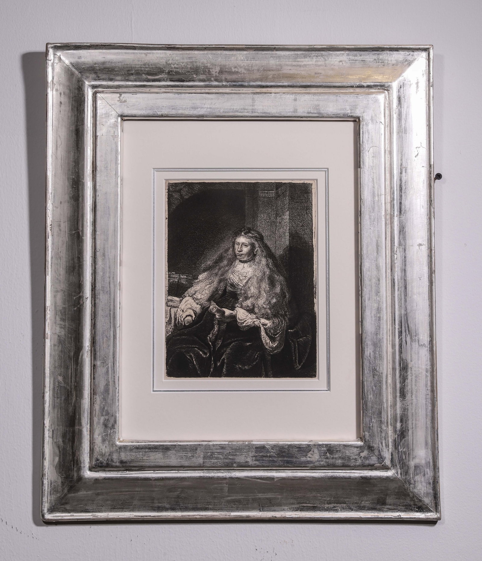 THE BRIDE, LATE 19TH CENTURY ETCHING: Fr.54x44cm Img.21x17cm (21.26x17.32 in , 1.77x1.44 ft | 8.27x6.69 in , 0.69x0.56 ft),