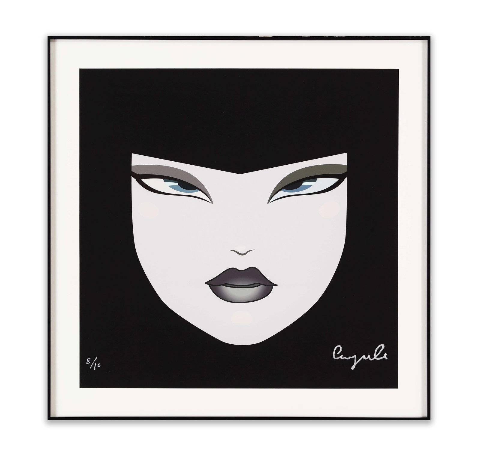 Yoichiro Kawaguchi, Alluring Face, Screenprint on paper: YOICHIRO KAWAGUCHI, ALLURING FACE, SCREENPRINT ON PAPER Dimensions: Outer frame size:70 x 70 cm. All measured values are appro x imate. Provenance and Authenticity: His Collectible Has Undergone Rigor