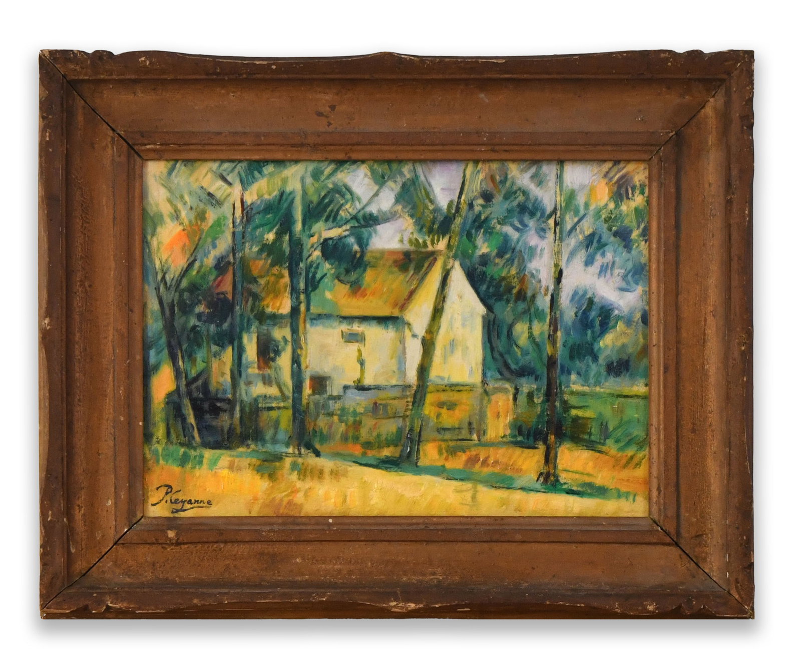 Paul Cezanne (1839-1906), Attributed to, Oil on Canvas: PAUL CEZANNE (1839-1906), ATTRIBUTED TO, OIL ON CANVAS Dimensions: Image size: 24.2 x 33.5 cm. All measured values are appro x imate. Outer frame size: 36.3 x 45.3 cm. All measured values are appro x