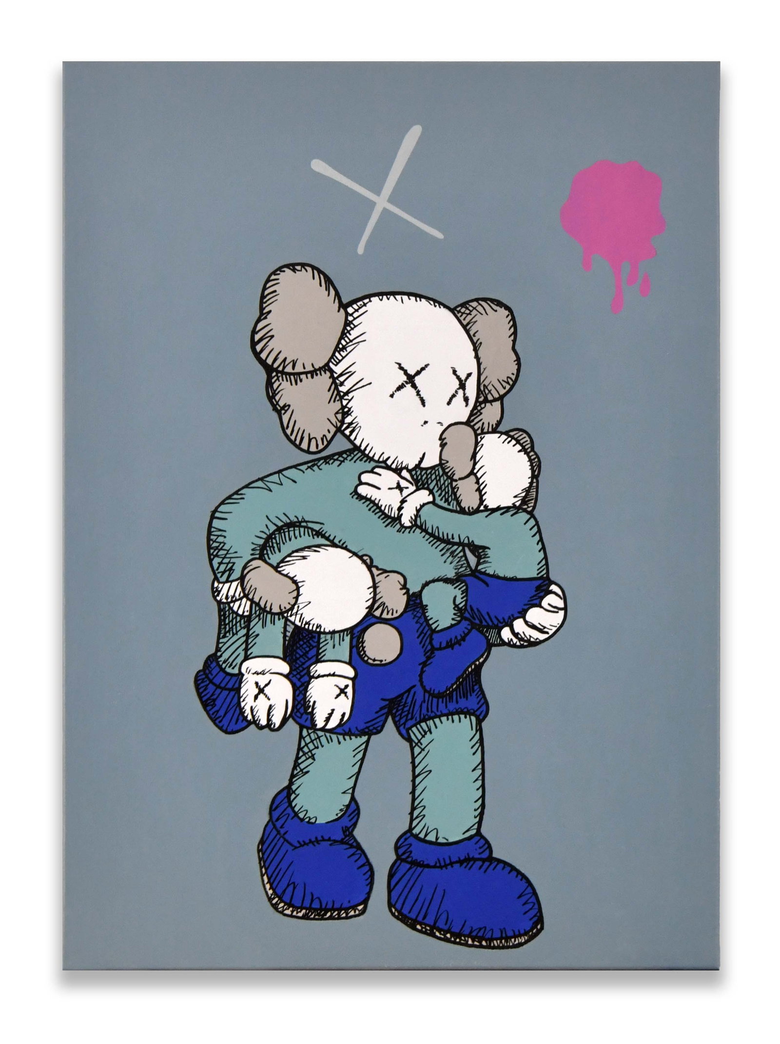 KAWS (Contemporary), Attributed to, Acrylic on Canvas: KAWS (CONTEMPORARY), ATTRIBUTED TO, ACRYLIC ON CANVAS Dimensions: Image size: 70 x 49.8 cm. All measured values are appro x imate. Provenance and Authenticity: This artwork is presented in the manner
