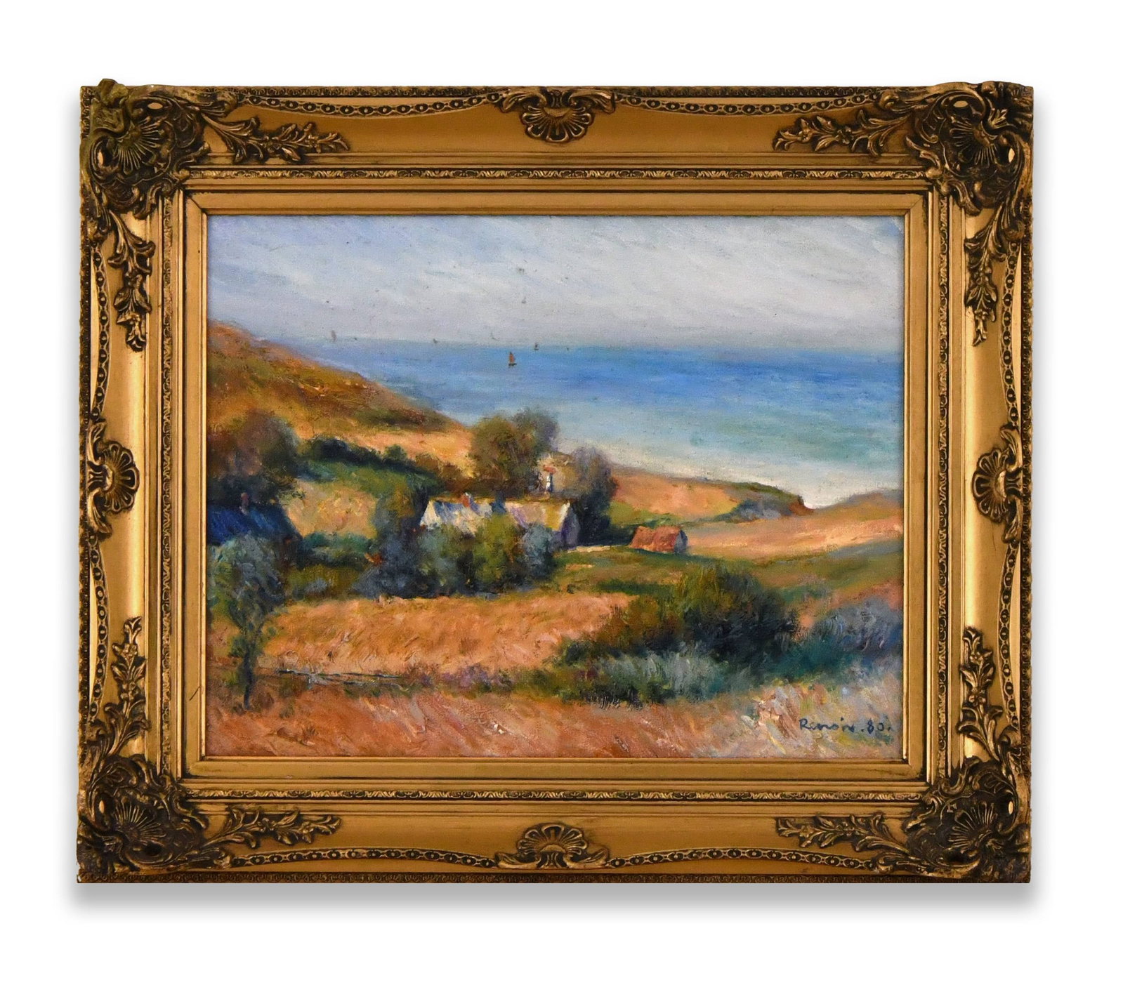 Pierre-Auguste Renoir (1841-1919), Attributed to, Oil on Canvas: PIERRE-AUGUSTE RENOIR (1841-1919), ATTRIBUTED TO, OIL ON CANVAS Dimensions: Image size: 31.8 x 41 cm. All measured values are appro x imate. Outer frame size: 45.6 x 54.6 cm. All measured values are