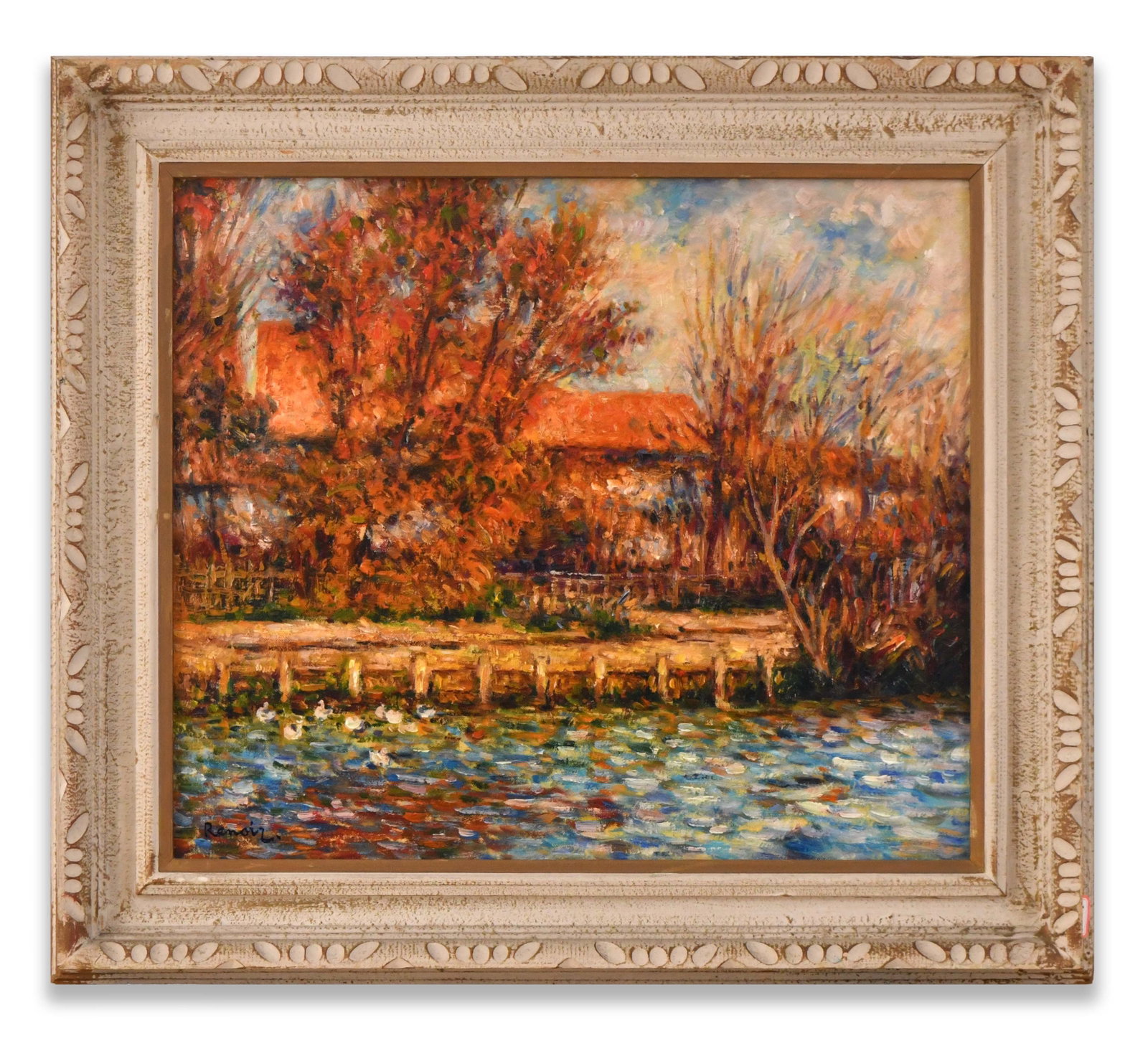 Pierre-Auguste Renoir (1841-1919), Attributed to, Oil on Canvas: PIERRE-AUGUSTE RENOIR (1841-1919), ATTRIBUTED TO, OIL ON CANVAS Dimensions: Image size: 45.6 x 53 cm. All measured values are appro x imate.Outer frame size: 61.1 x 68.7 cm. All measured values are ap