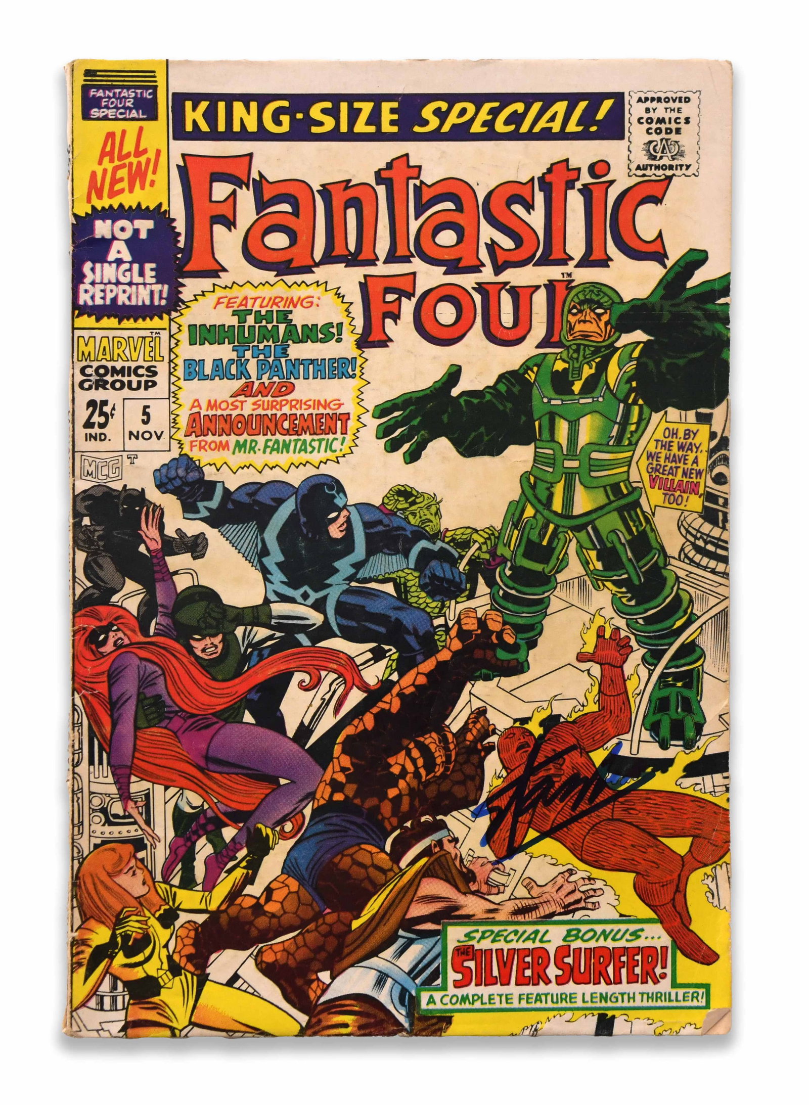 Stan Lee signed Fantastic Four King-Size Special comic book (1 of 3)