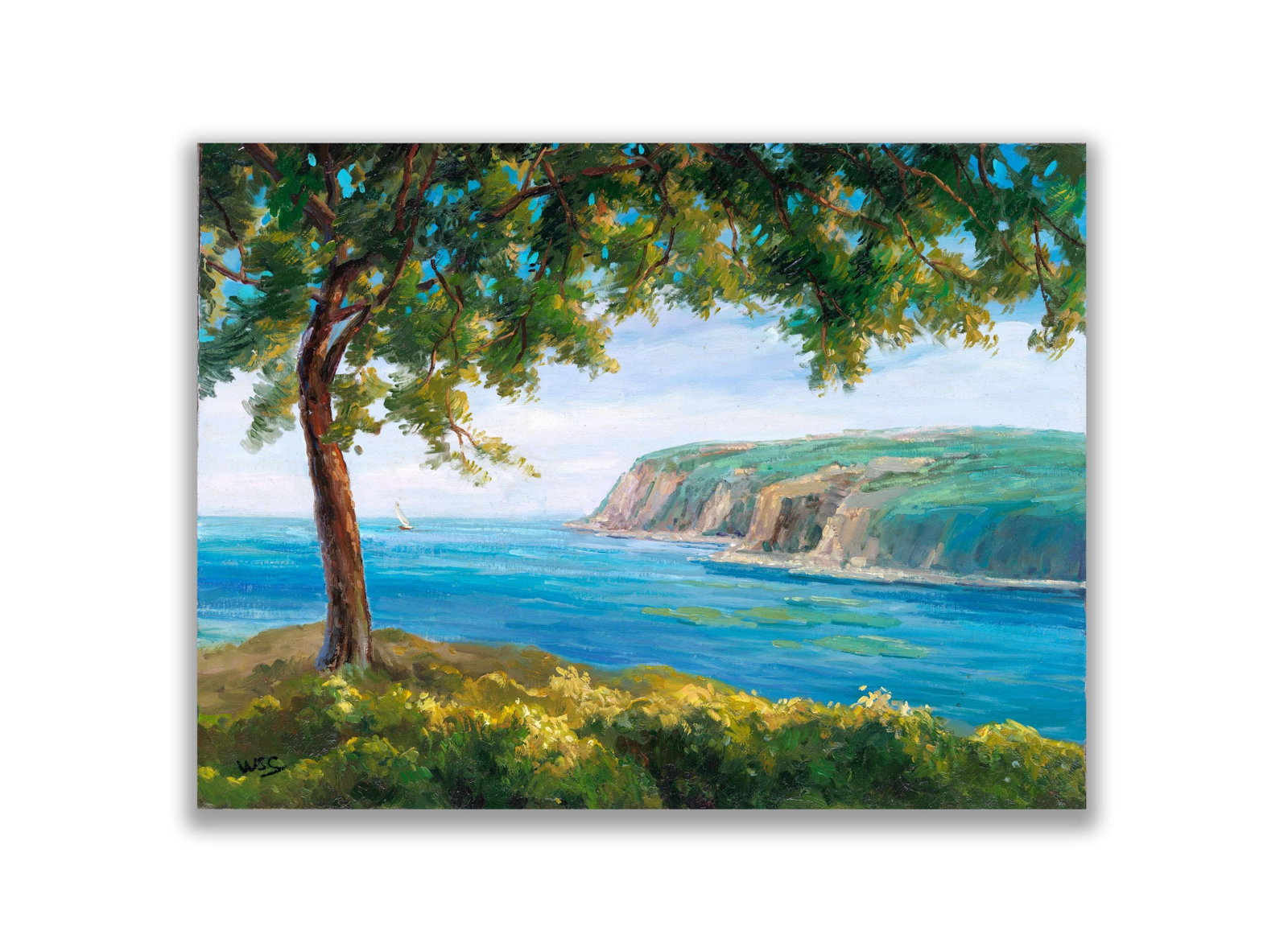 Winston Churchill (1874-1965), Attributed to, Oil on Canvas: WINSTON CHURCHILL (1874-1965), ATTRIBUTED TO, OIL ON CANVAS Dimensions: Image size: 50 x 66 cm. All measured values are appro x imate. Provenance and Authenticity: This painting is presented in the ma