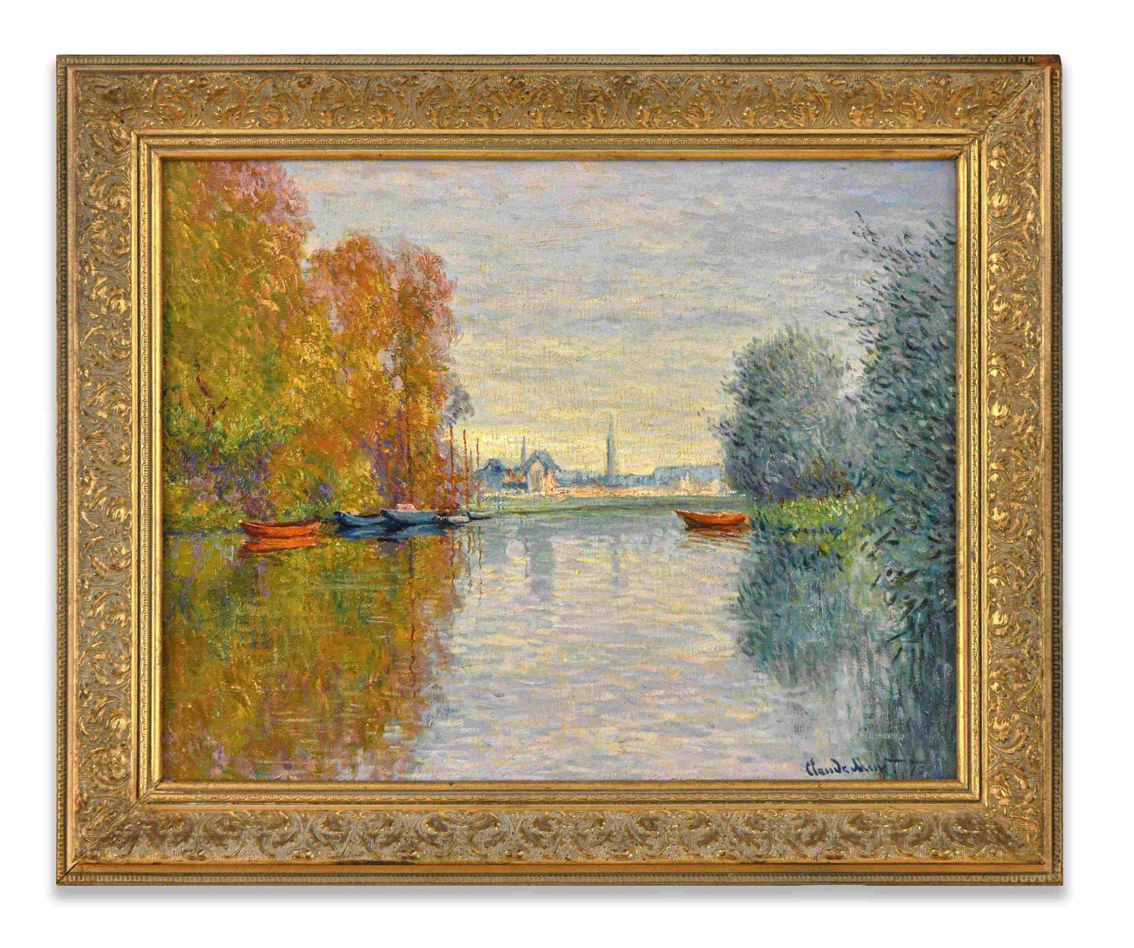 Claude Monet (1840-1926), Attributed to, Oil on Canvas: CLAUDE MONET (1840-1926), ATTRIBUTED TO, OIL ON CANVAS Dimensions: Image size: 46.4 x 58.5 cm. All measured values are appro x imate. Outer frame size: 59.5 x 71.5 cm. All measured values are appro x 