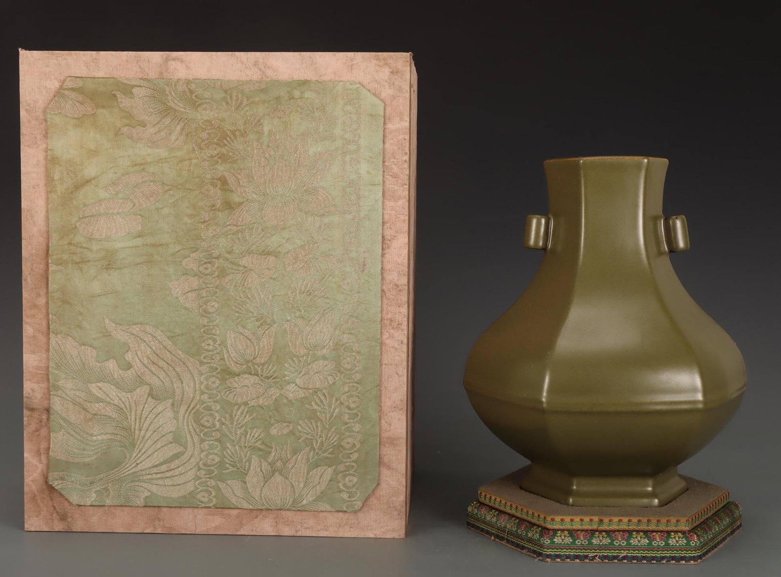 A Tea-Dust Glazed Hexagonal Vase - 2