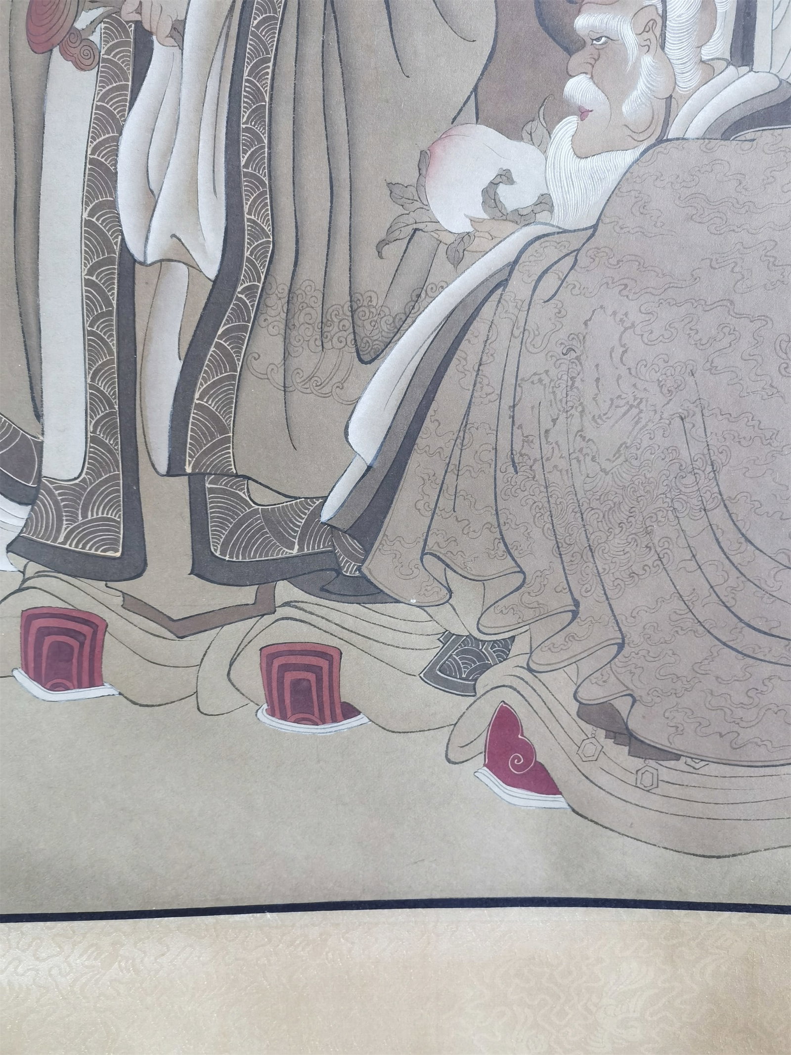A Hanging Scroll Depicting Auspicious Figures - 7