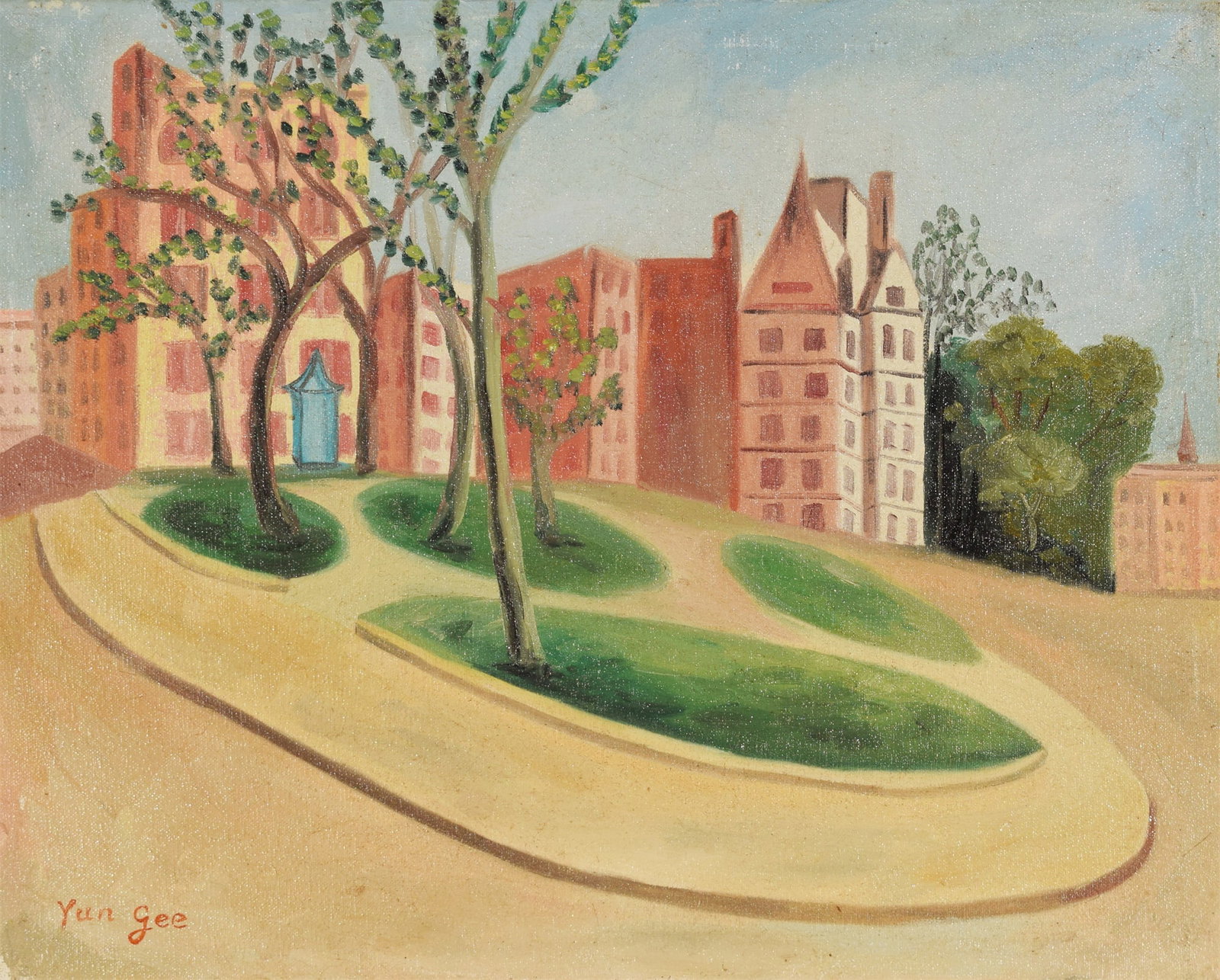 An Oil Painting Depicting Landscape: An Oil Painting Depicting Landscape. Dimensions: 19.69in x 15.75in.