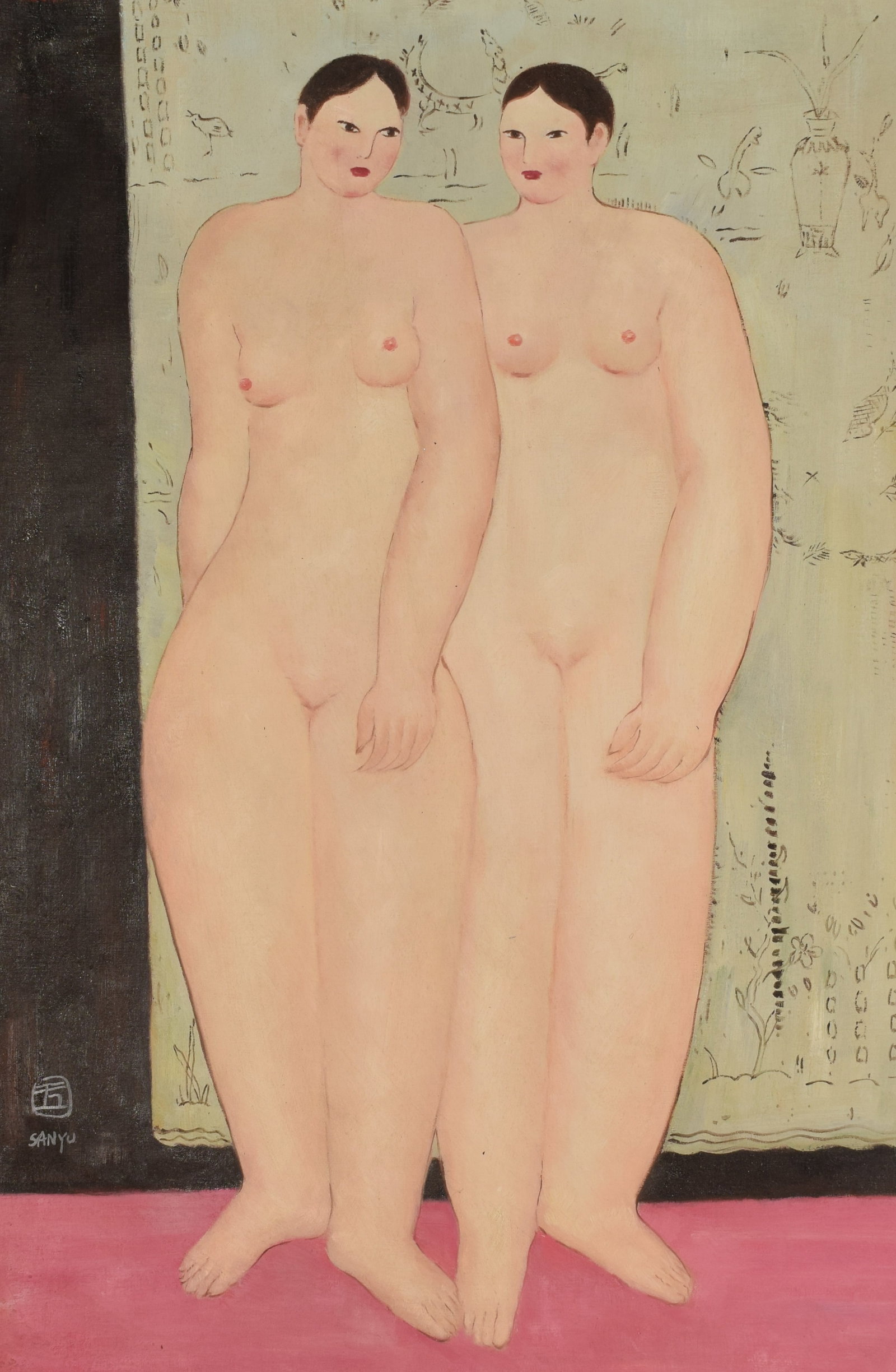 An Oil Painting Depicting Nude: An Oil Painting Depicting Nude. Dimensions: 35.43in x 23.62in.