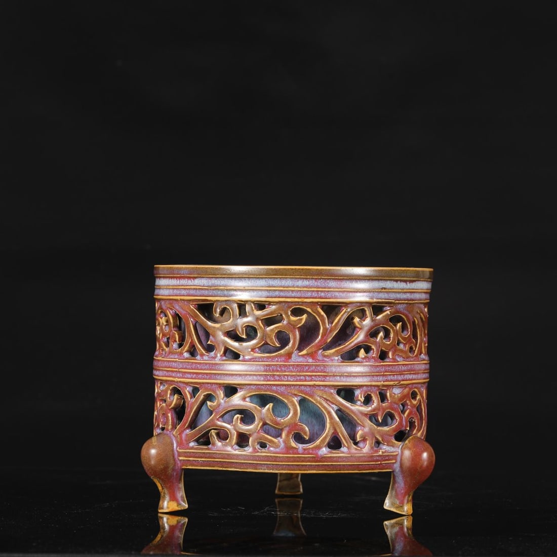 A Jun Ware Purple-Splashed Tripod Censer - 7