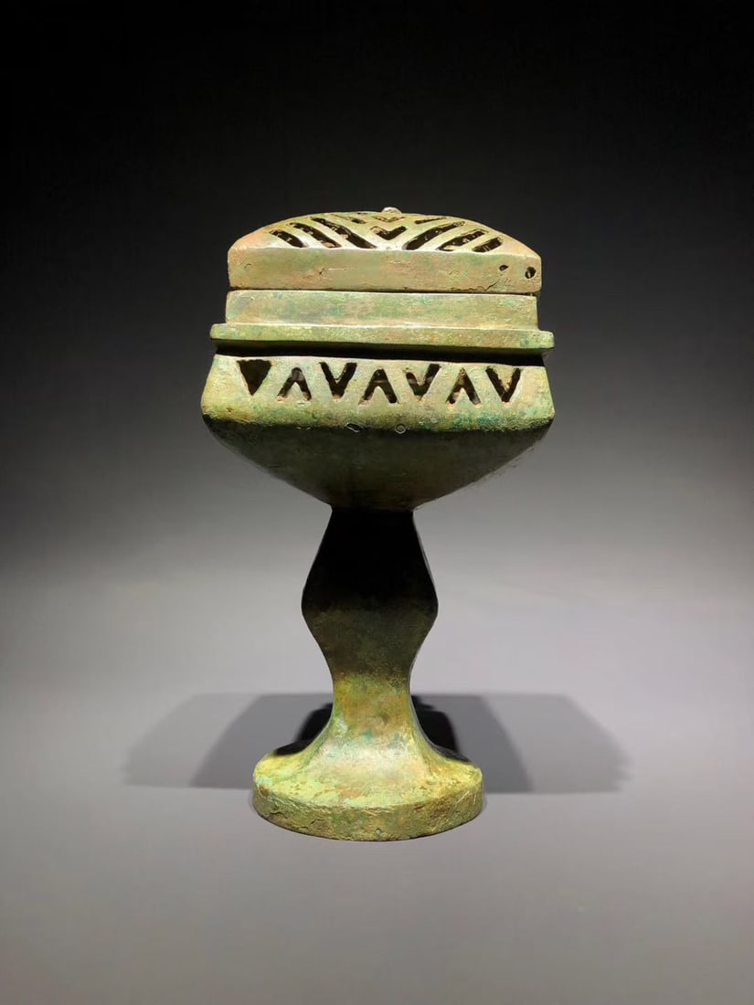 A Bronze Dou Incense Burner: A Bronze Dou Incense Burner. Dimensions: 6.30in x 6.30in x 12.99in; Weight: 5lbs.