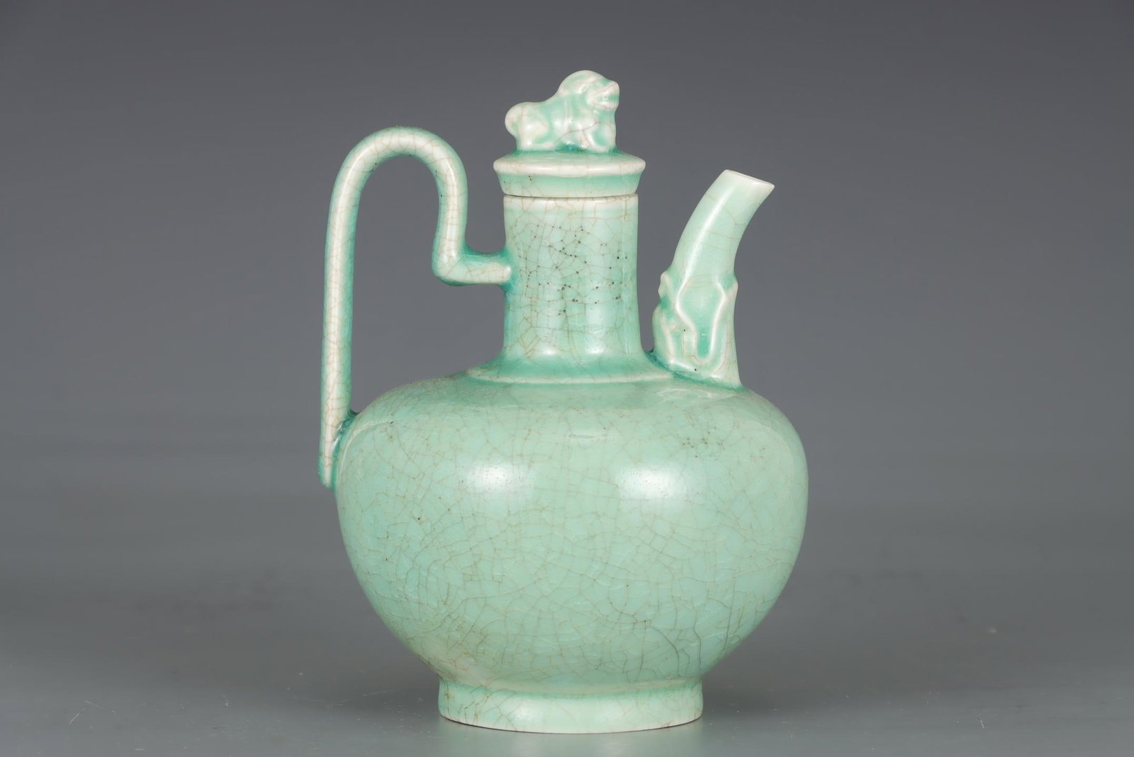 A Ru Ware Celadon Ewer - 4