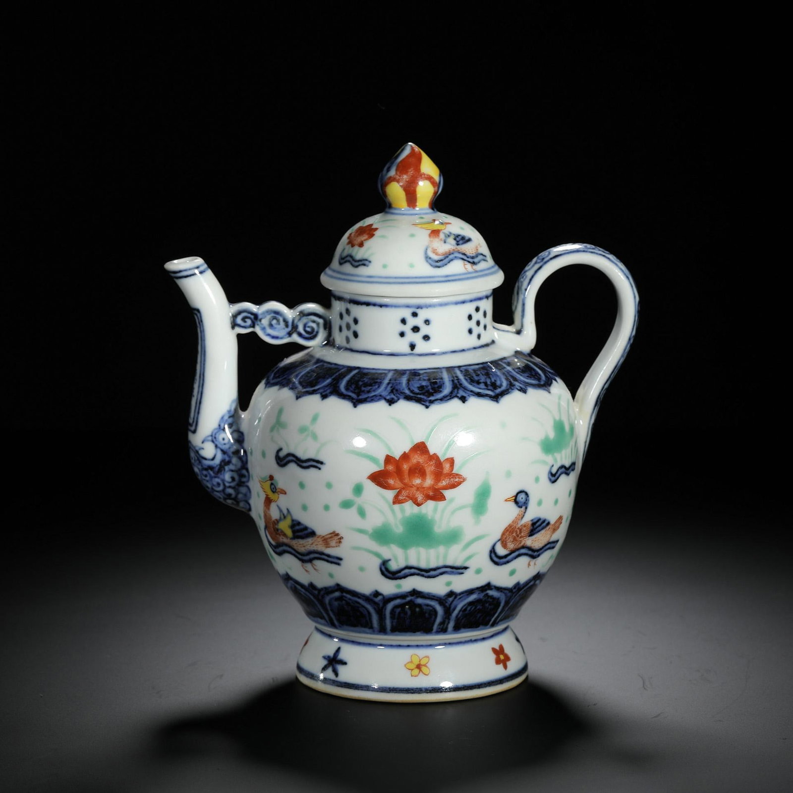 Doucai Lotus Pond Ewer: Doucai Lotus Pond Ewer. Dimensions: 6.10in x 4.33in x 6.69in.