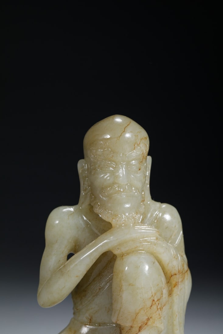 Carved Jade Arhat Statue - 2
