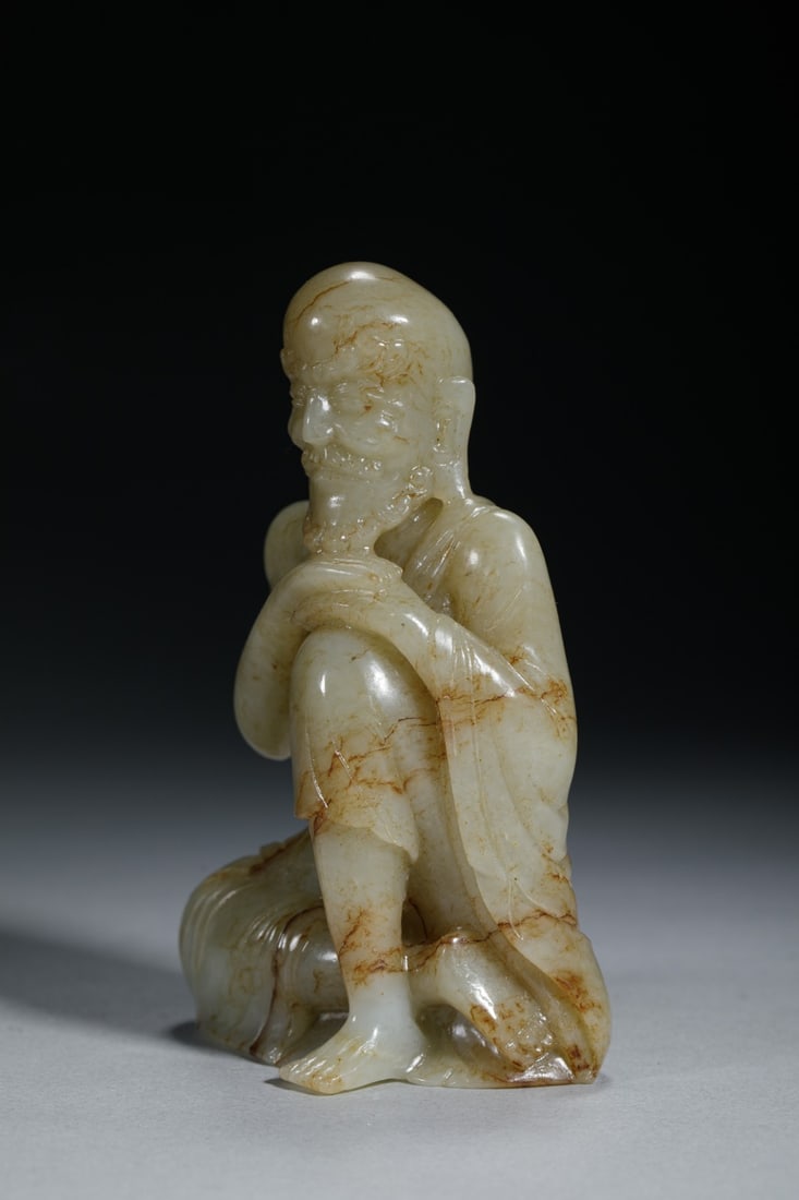 Carved Jade Arhat Statue - 3