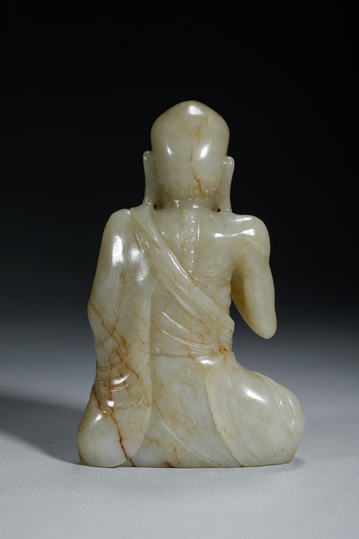 Carved Jade Arhat Statue - 4