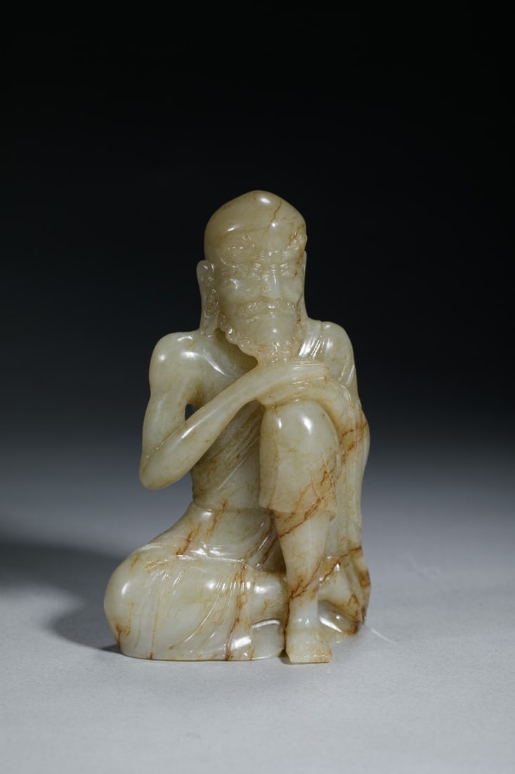 Carved Jade Arhat Statue - 6