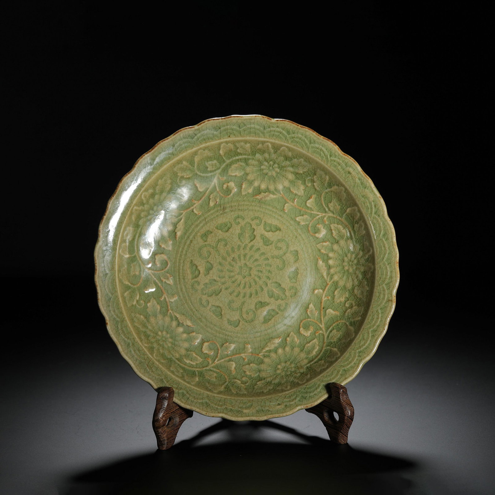 Longquan Incised Plate: Longquan Incised Plate. Dimensions: 7.48in x 1.38in.
