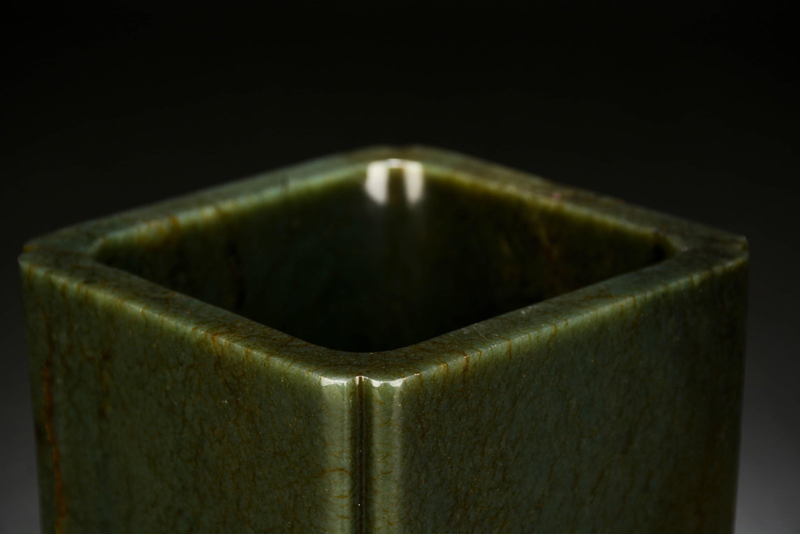 Jasper Jade Brush Pot - 4