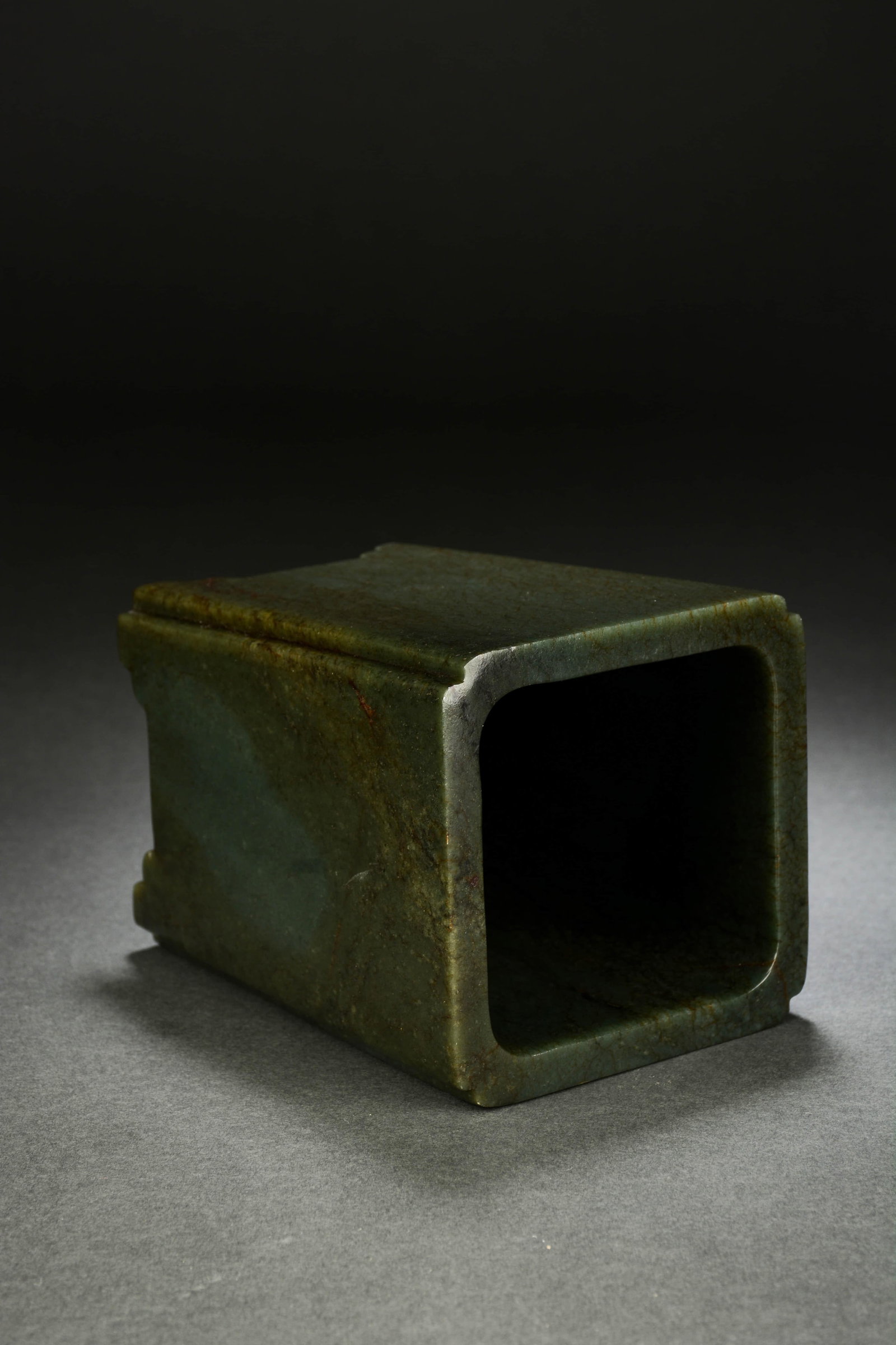 Jasper Jade Brush Pot - 7
