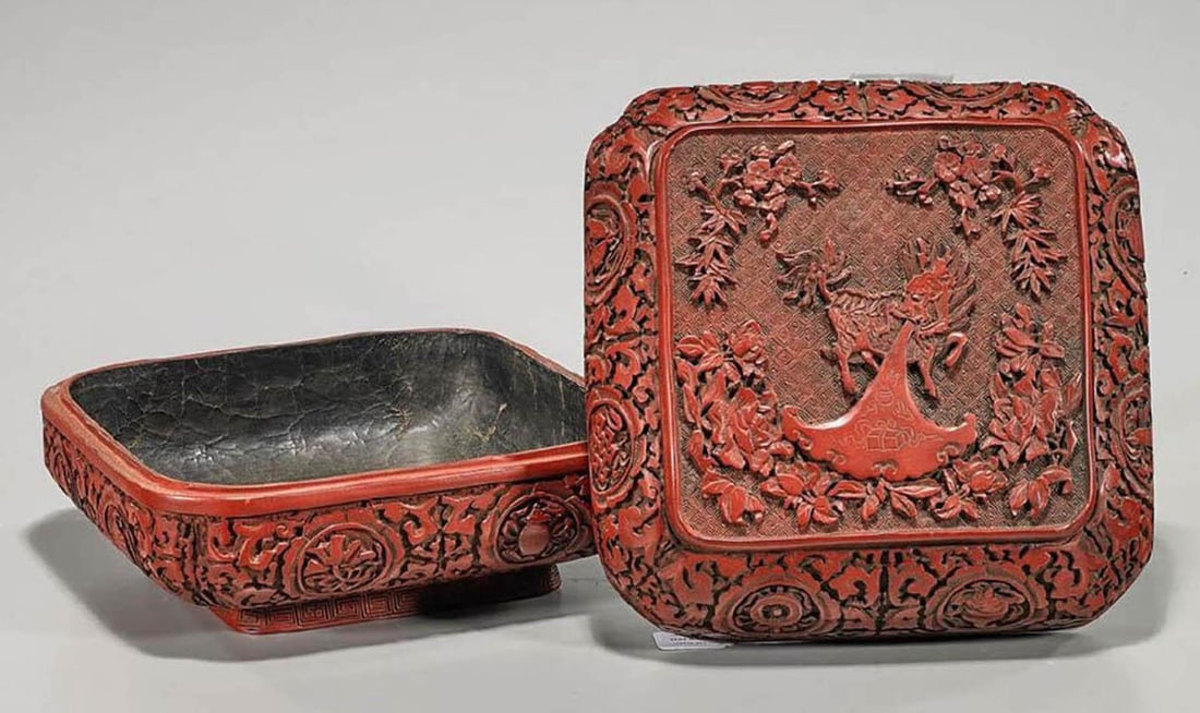 Chinese Cinnabar Lacquer Box - 3