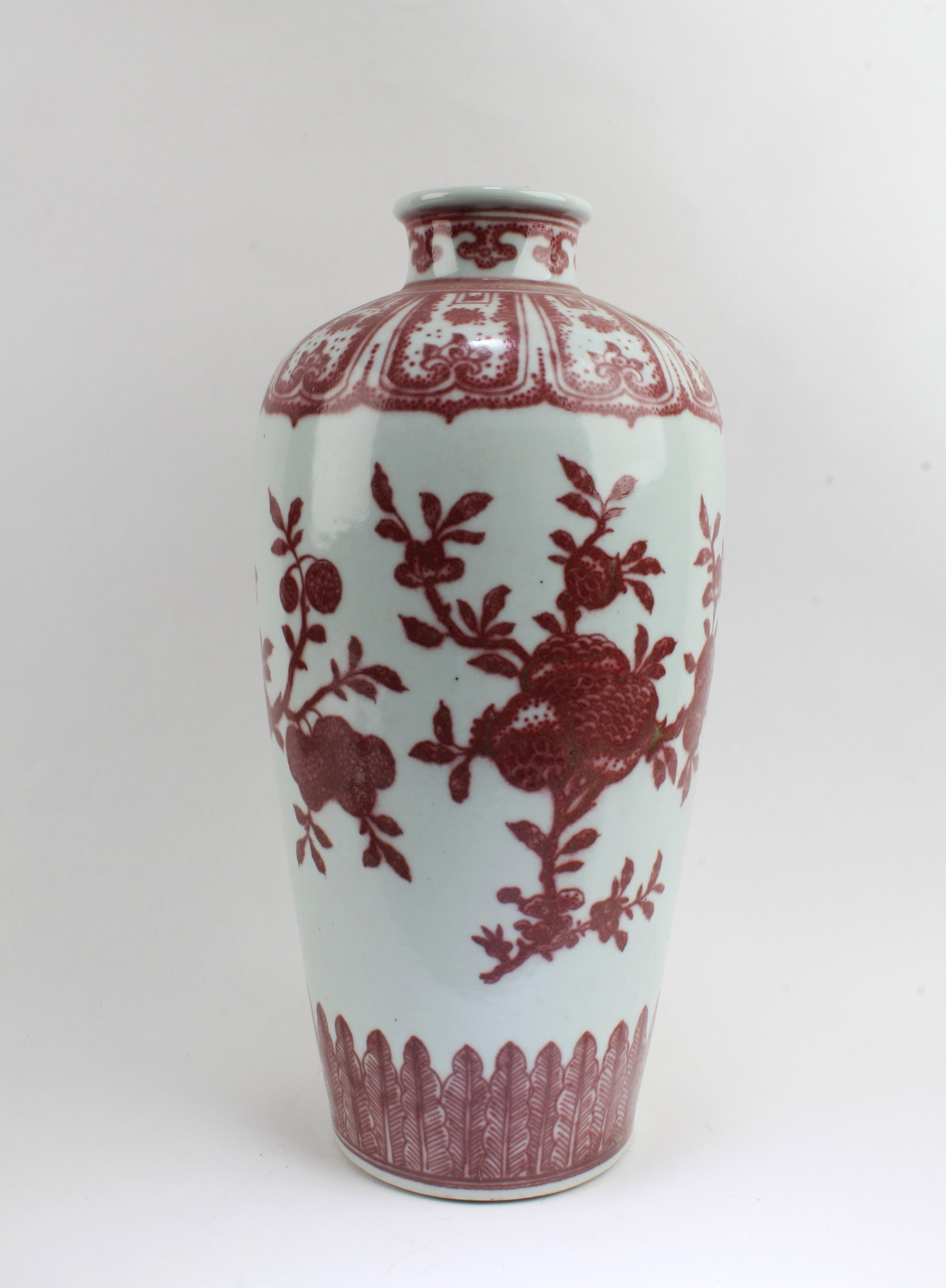 Chinese Iron Red Porcelain Vase: Chinese Iron Red Porcelain Vase. Height: 14.5"
