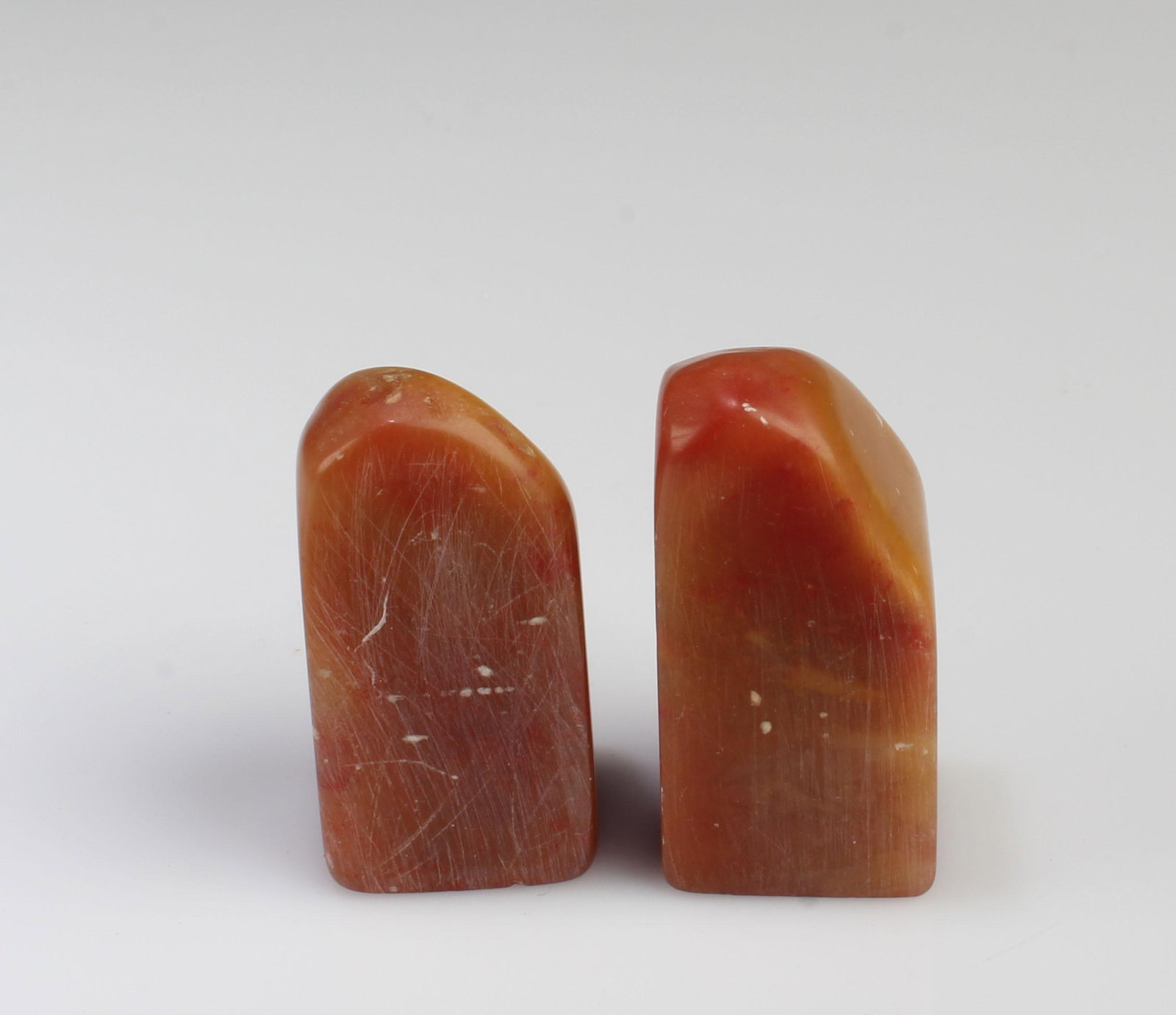 A Group of Two Chinese Soapstone Seals: A Group of Two Chinese Soapstone Seals. Height: 1.25" (Taller)