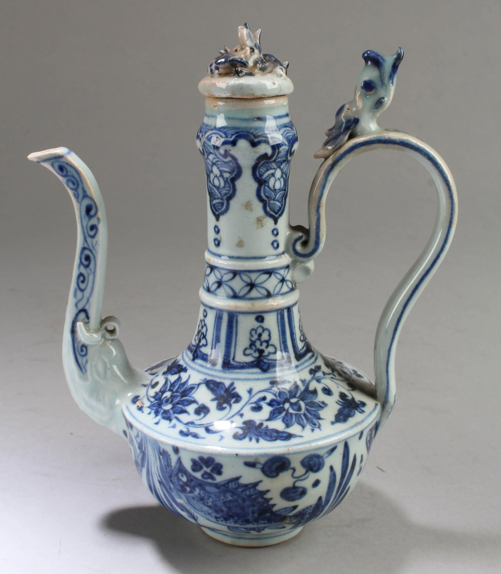 Chinese Blue & White Porcelain Teapot (1 of 4)