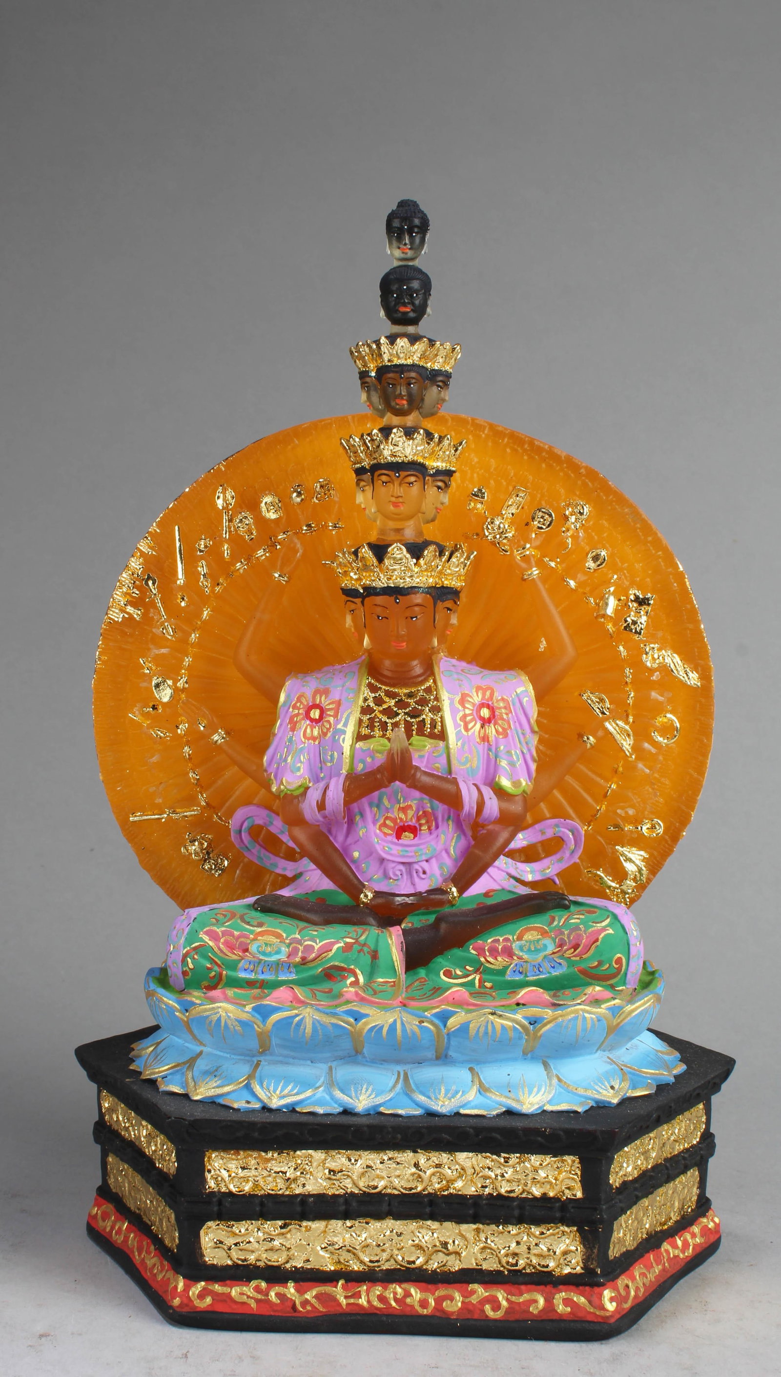 Chinese Peking Glass Bodhisattva Avalokiteshvara S: Chinese Peking Glass Bodhisattva Avalokiteshvara Statue. Height: 8"