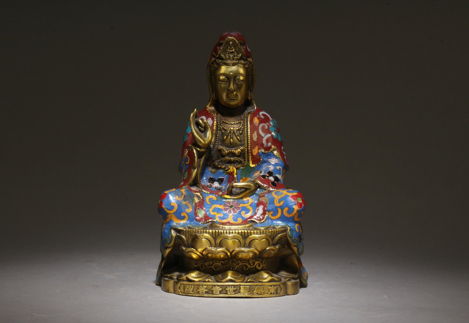 A Cloisonne Guanyin Statue