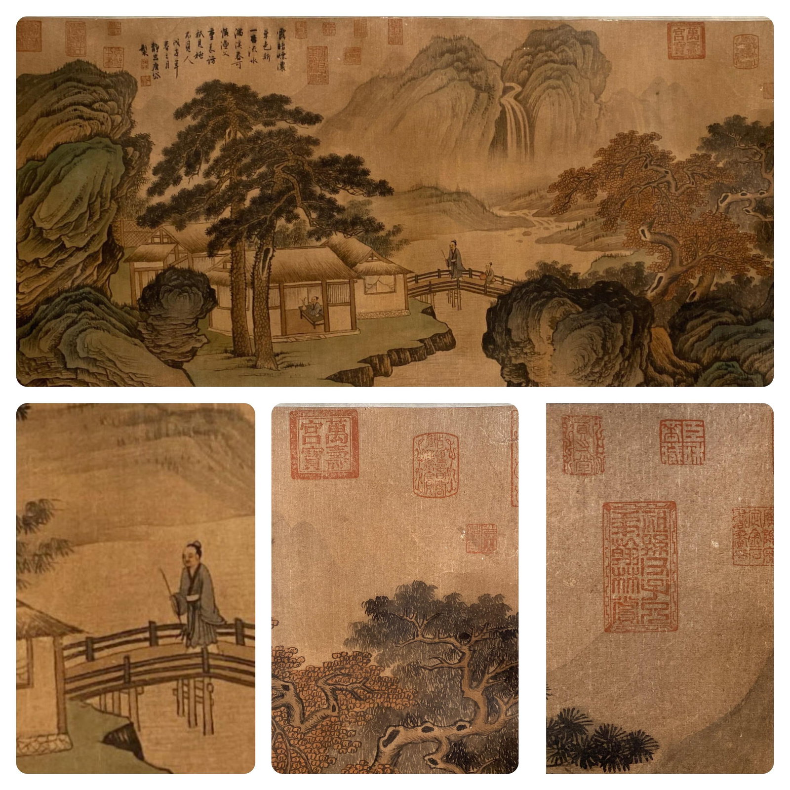 Chinese Painting: Ink and color on paper. Length: 50.5" Height: 25"