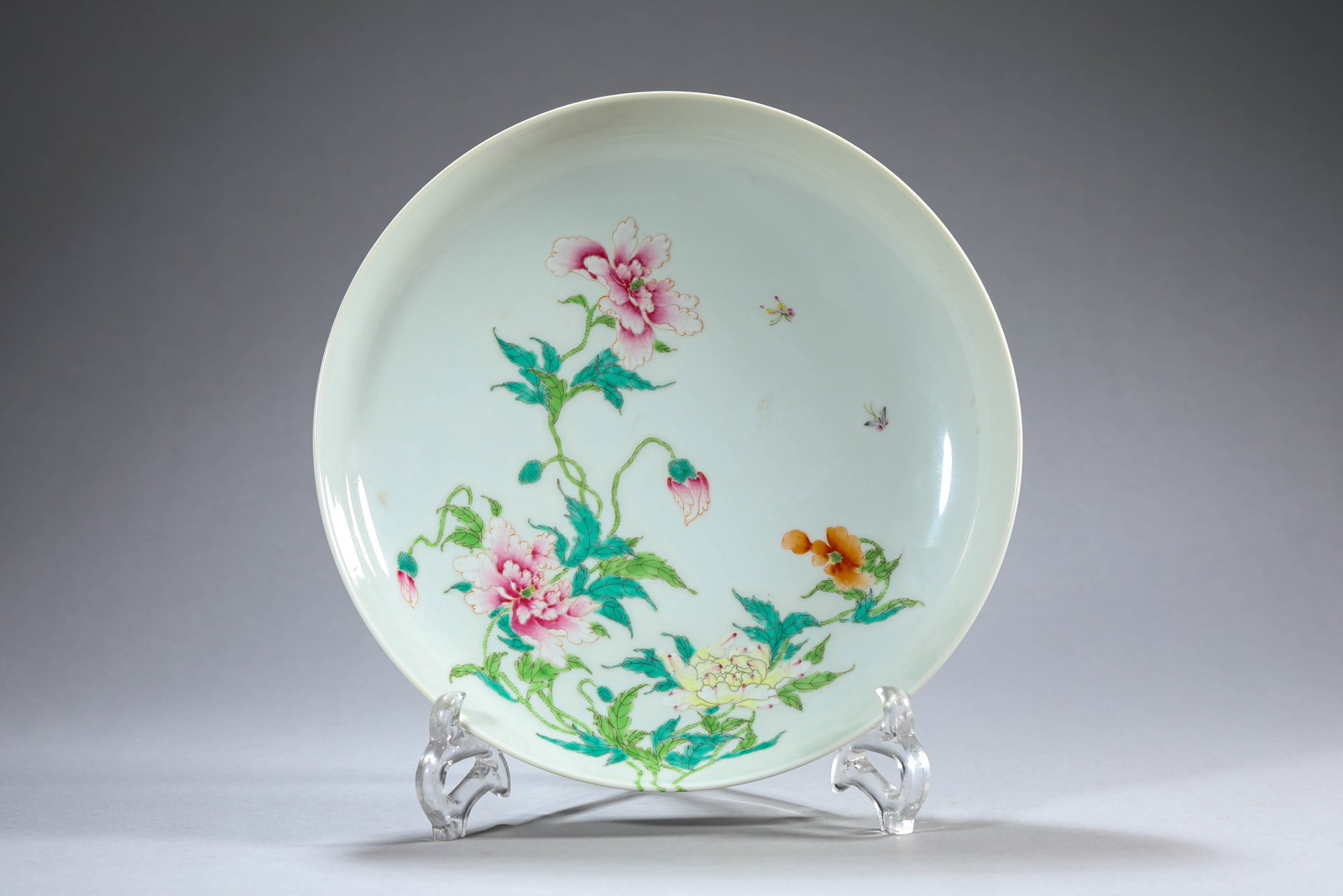 A Famille-Rose 'Butterflies Among Flowers' Dish (1 of 9)