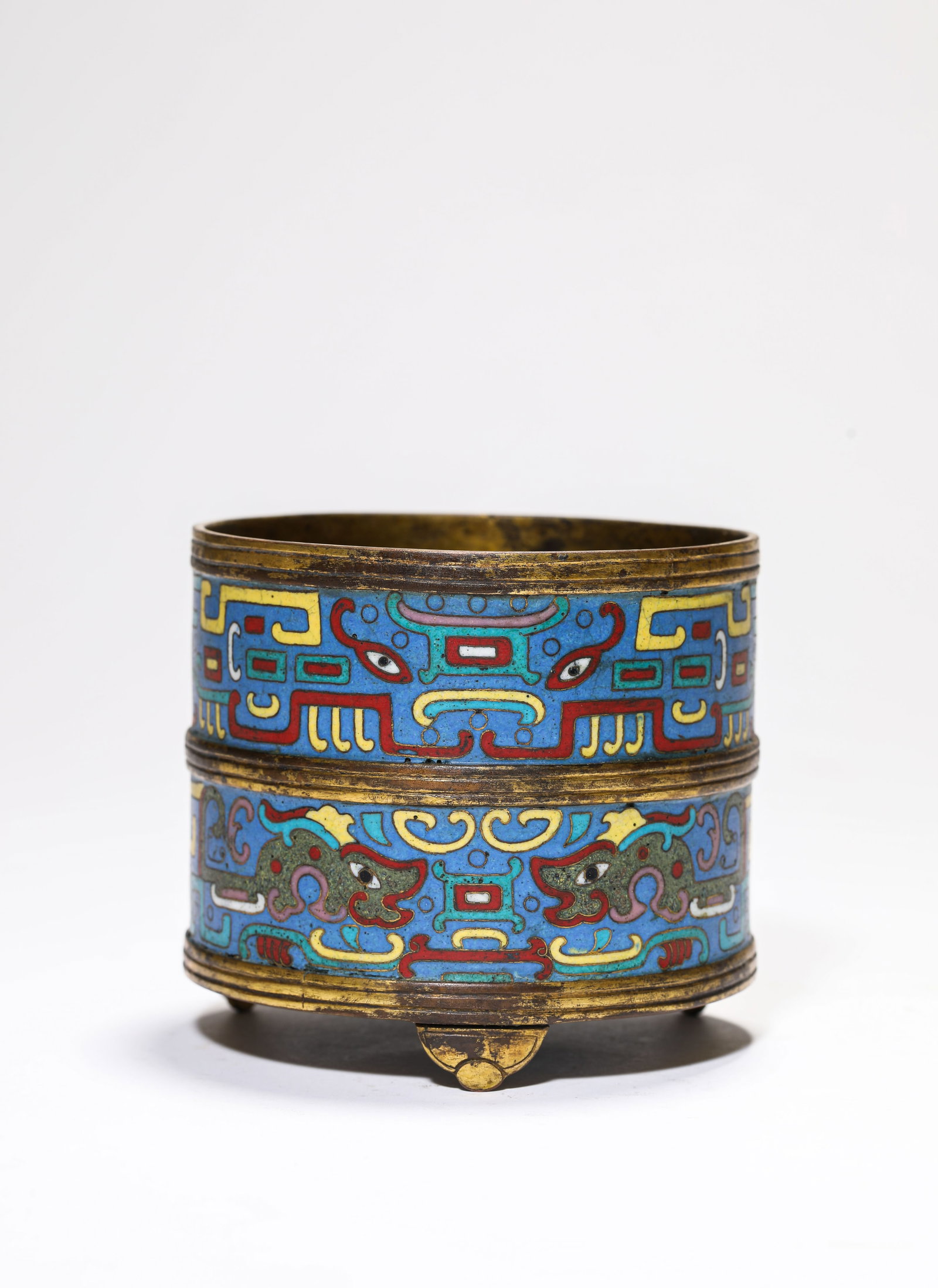 A Cloisonne Enamel 'Taotie' Censer (1 of 5)
