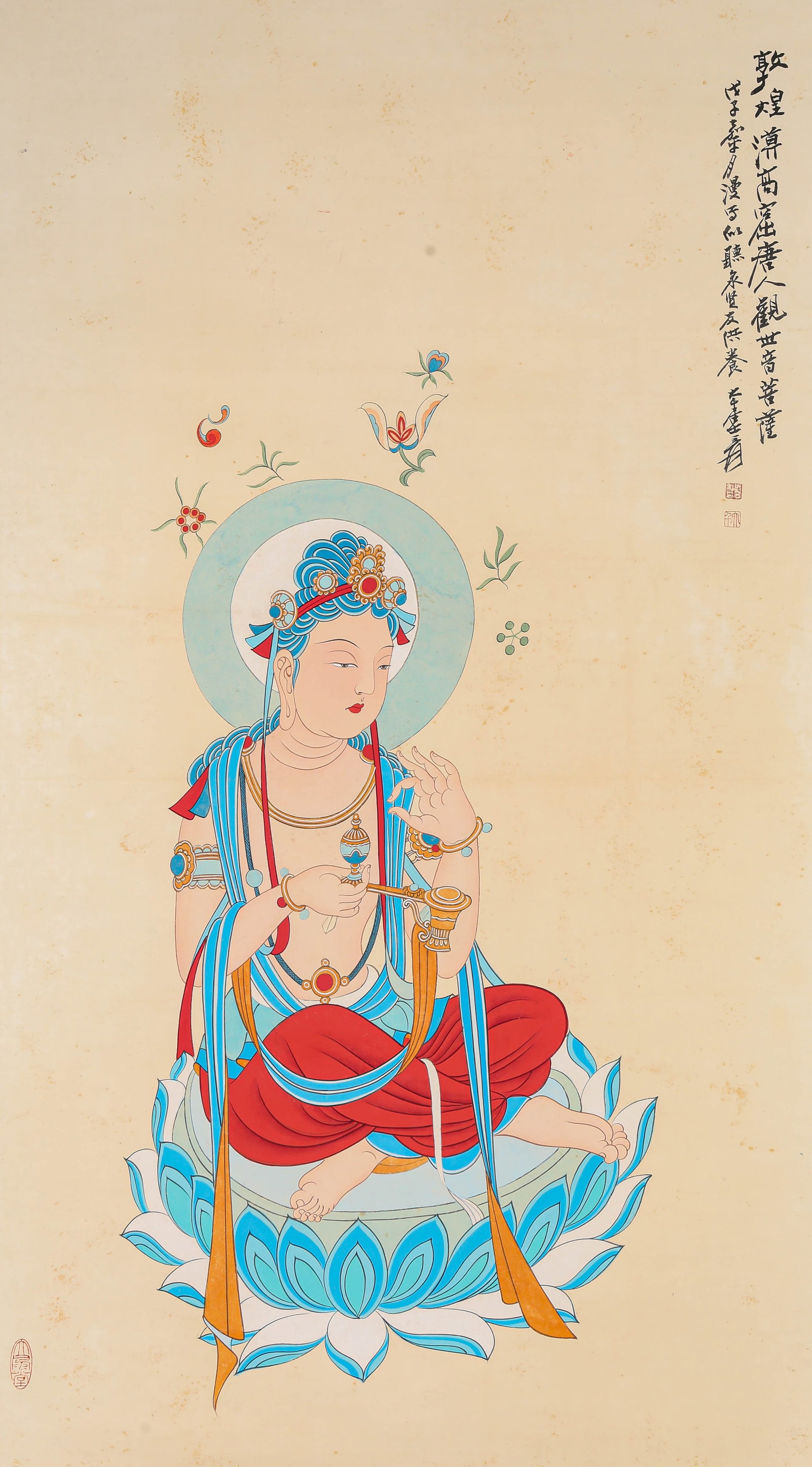 Zhang Daqian (1899-1983), attributed to, Buddha: Zhang Daqian (1899-1983), attributed to, Buddha. Dimensions: Width: 24.02" x Height: 50.39". All measurements are approximate.