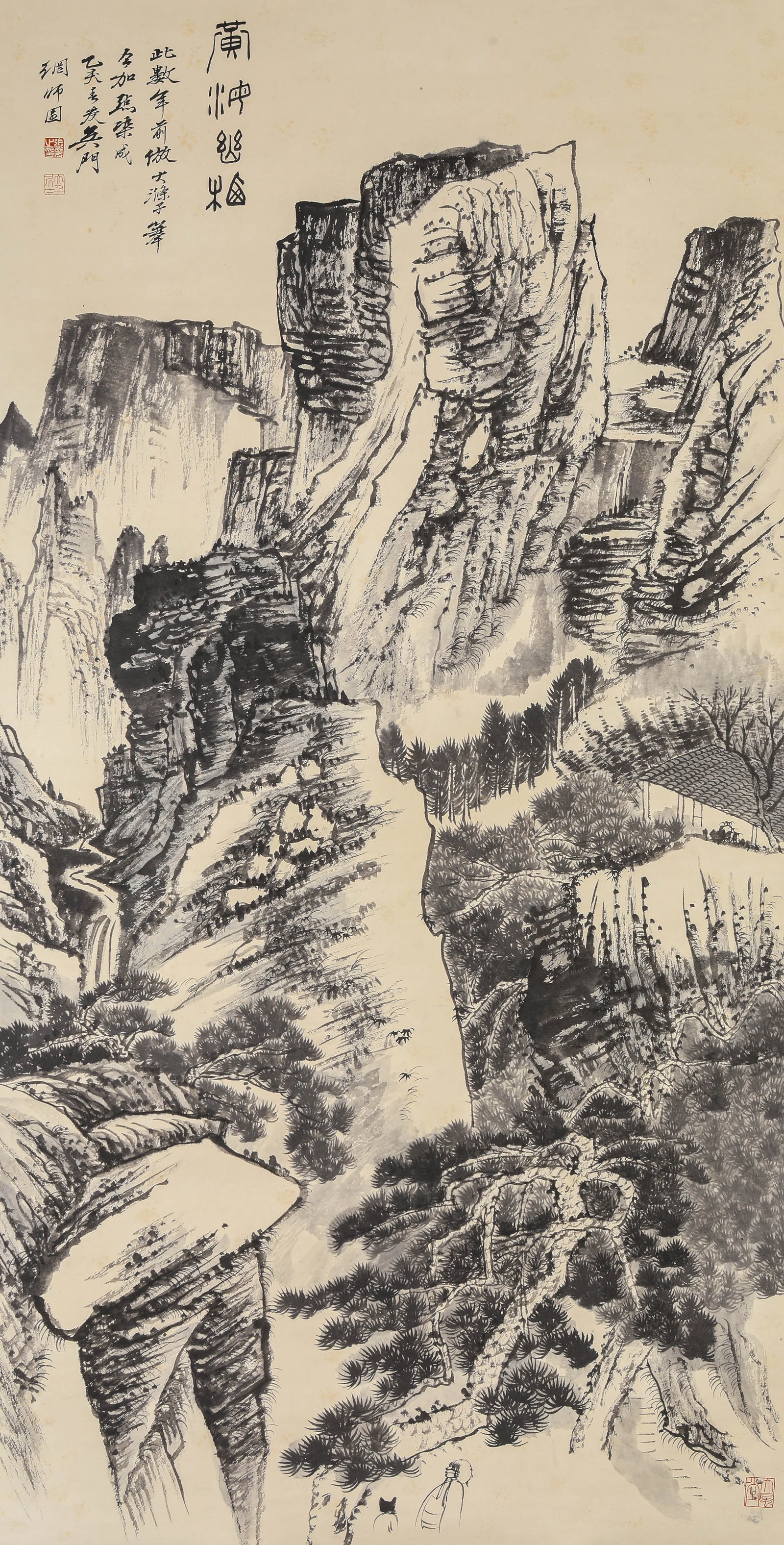 Zhang Daqian (1899-1983), attributed to, Landscape: Zhang Daqian (1899-1983), attributed to, Landscape. Dimensions: Width: 26.38" x Height: 51.57". All measurements are approximate.