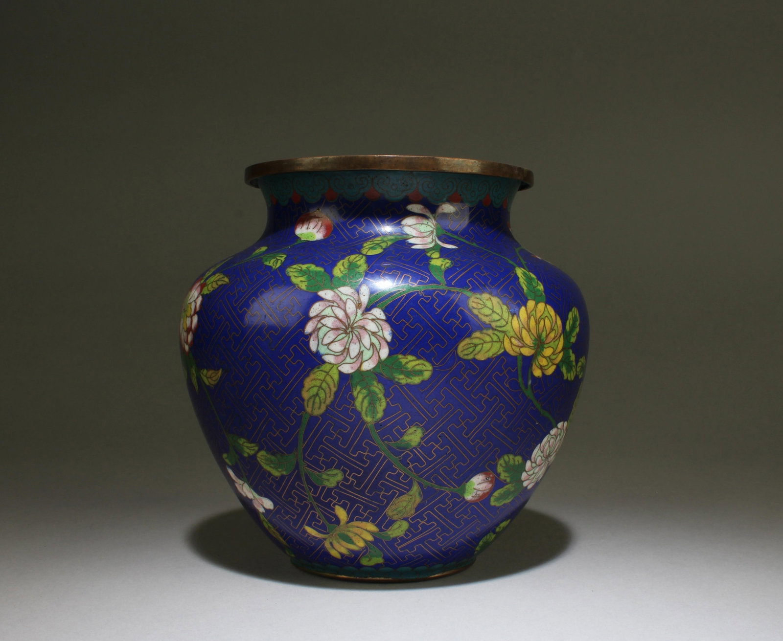 A Cloisonne Vase: A Cloisonne Vase. Height: 6.5"