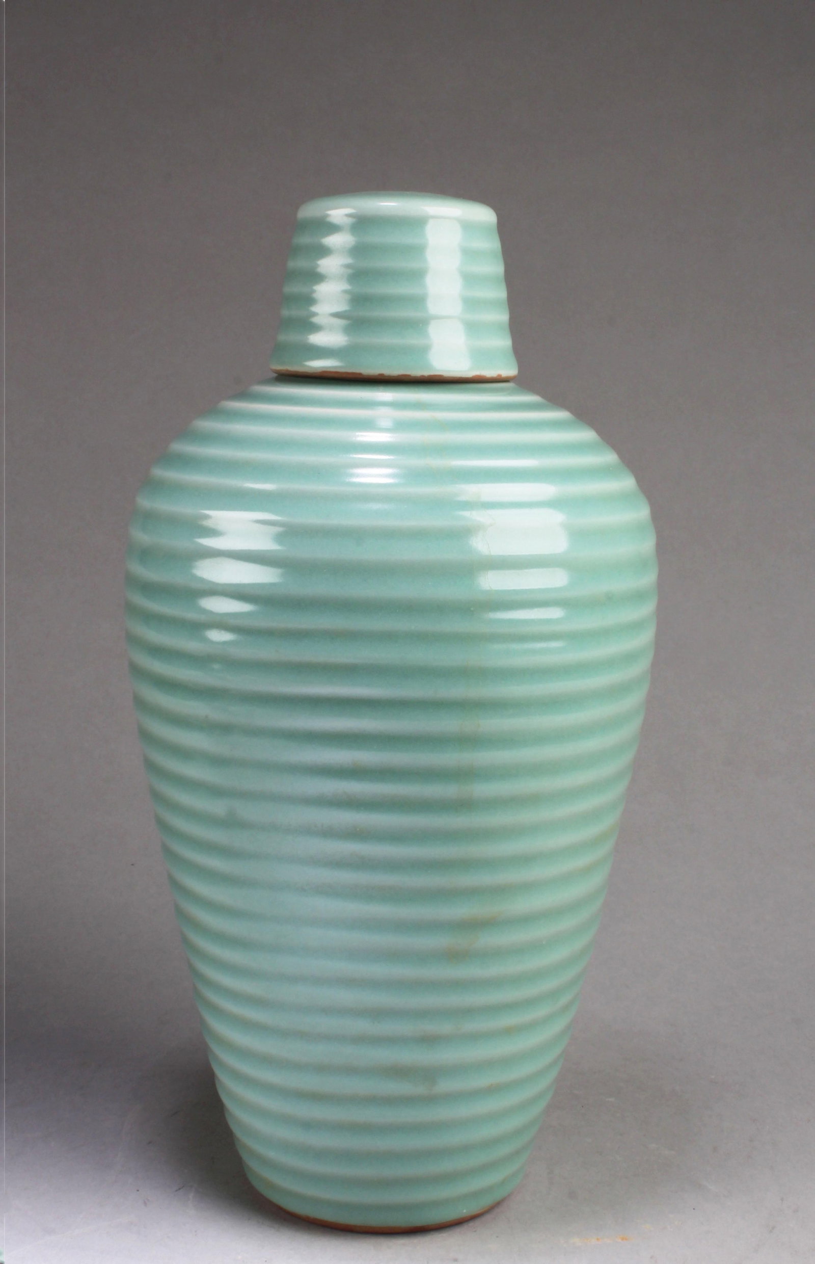 Chinese Celadon Vase with Lid (1 of 4)