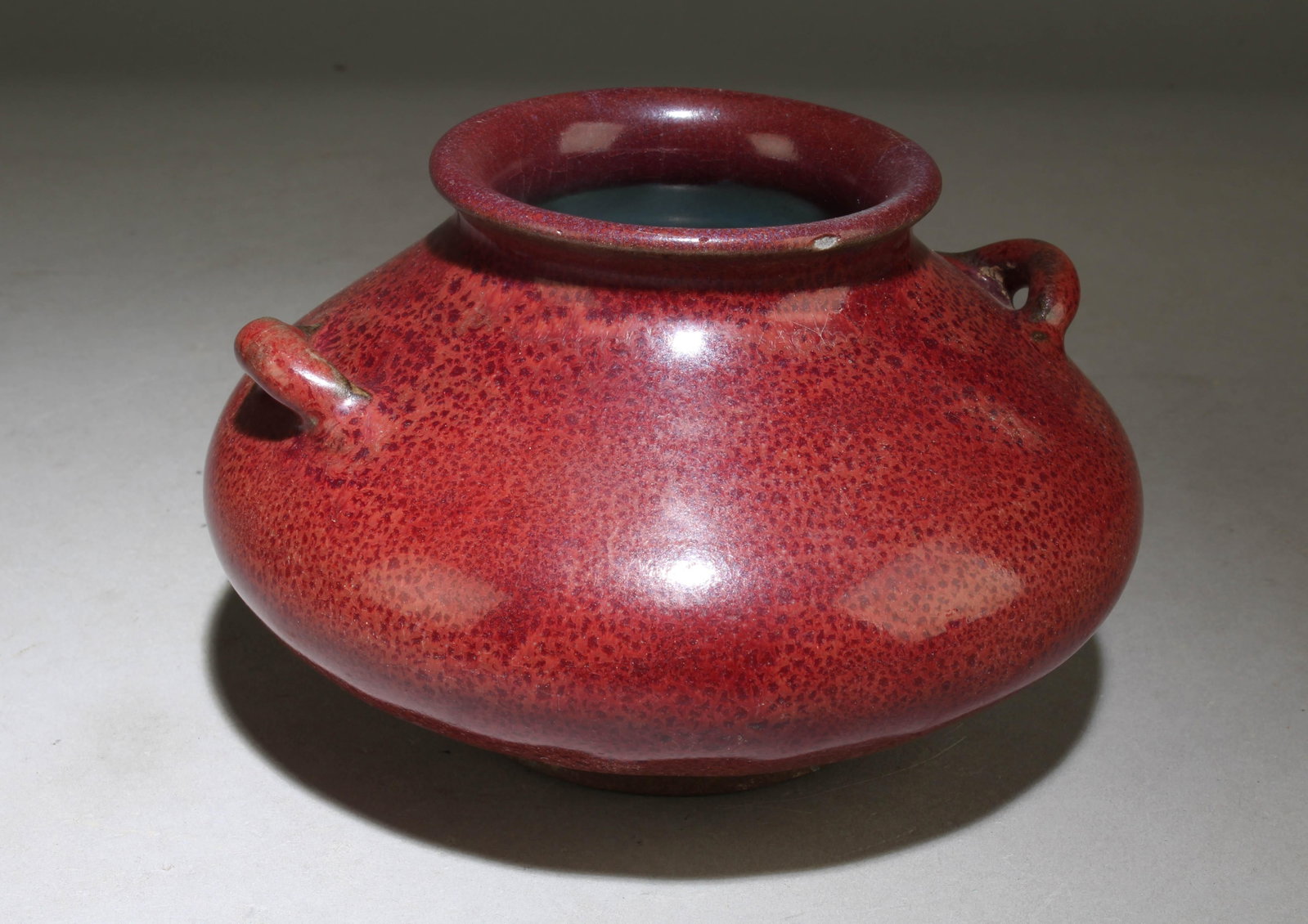 A Chinese Ox-Blood Red JunYao Low Vase (1 of 4)