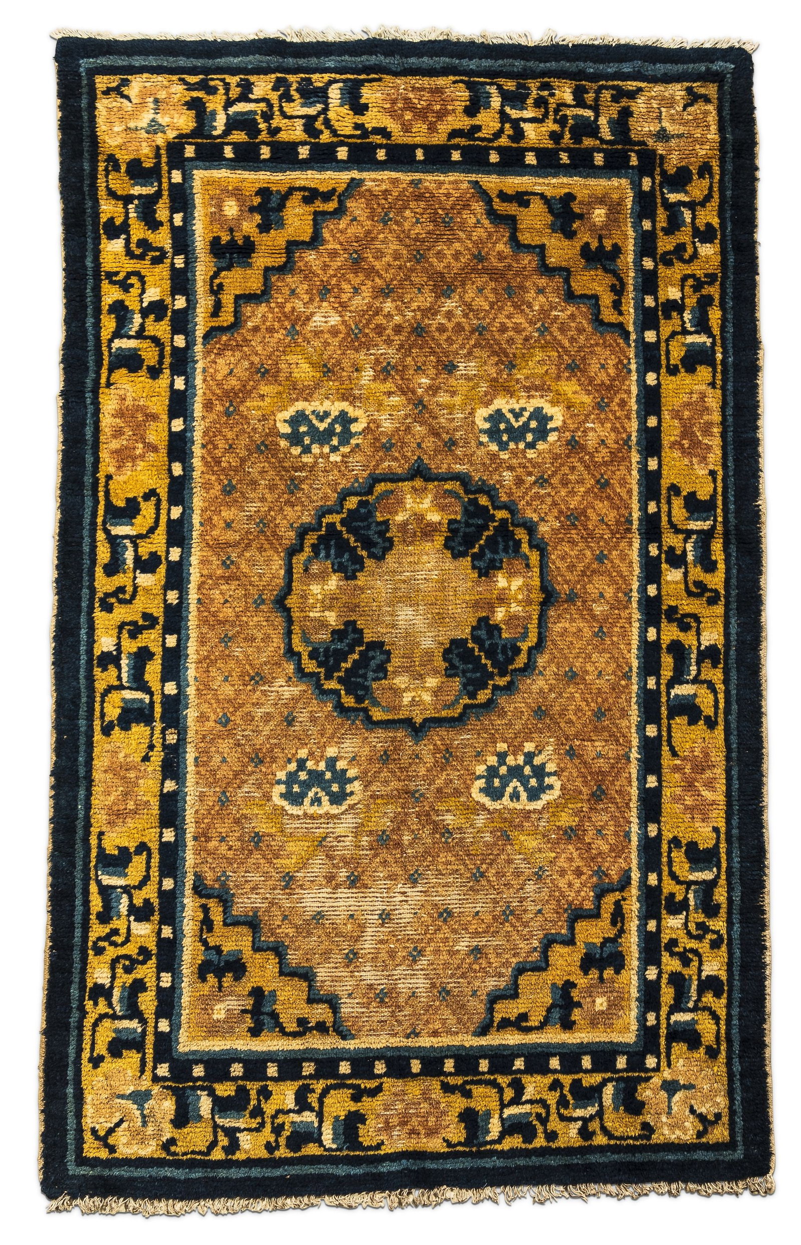 An Antique Ningxia Rug: Provenance: Bonham Skinner 19-29 March 2023. Chinac. 1850-18752 ft. 10 in. x 4 ft. 9 in.